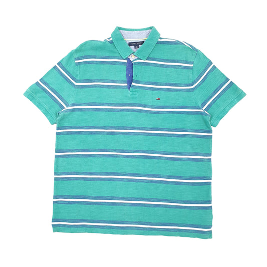 Mens Green Tommy Hilfiger  Short Sleeve Polo Shirt