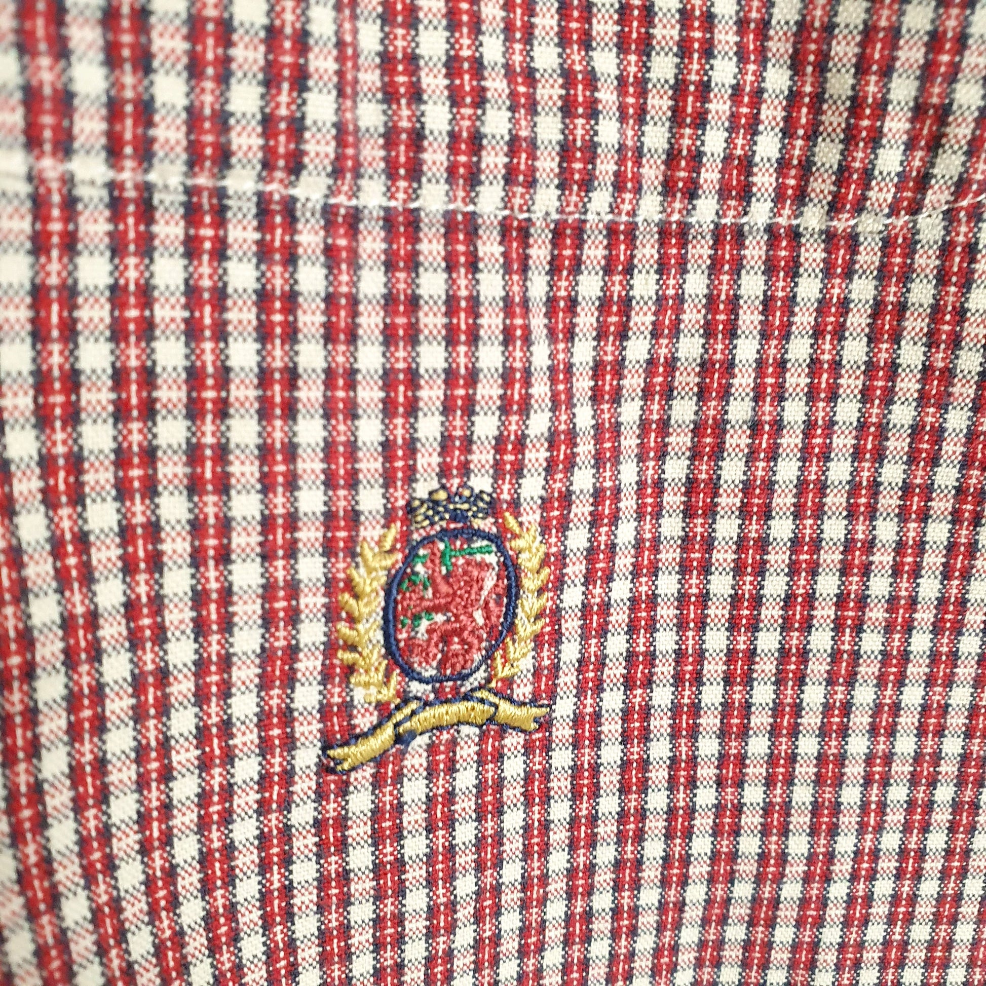 Tommy Hilfiger Long Sleeve Regular Fit Check Shirt Red