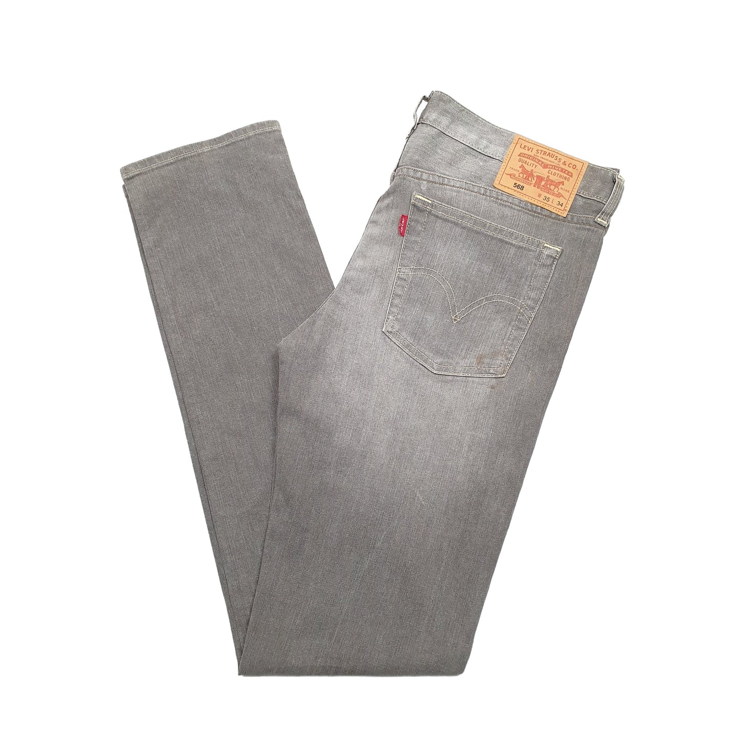 Mens Grey Levis  568 JeansW35 L34