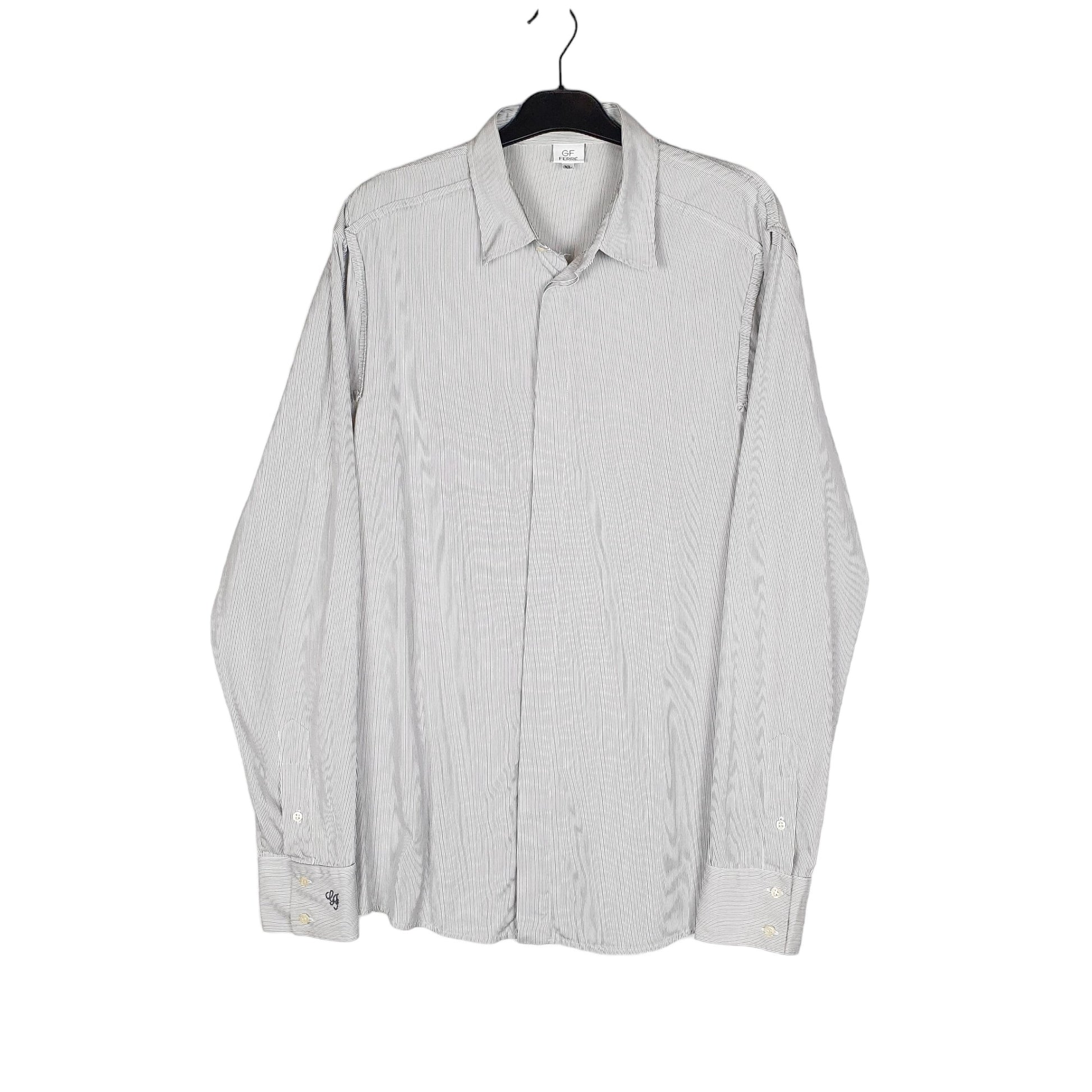 Gianfranco Ferre Long Sleeve Regular Fit Striped Shirt Grey