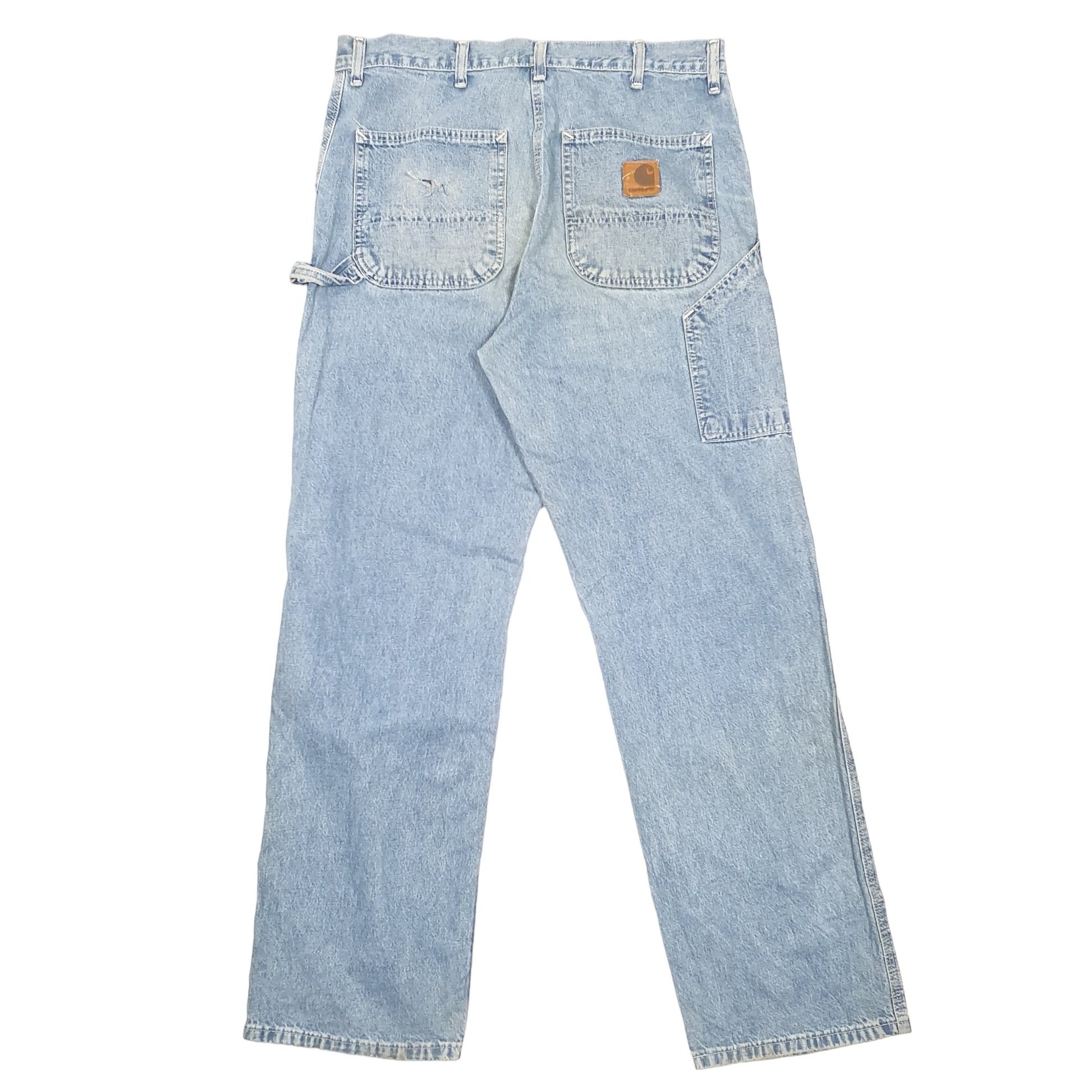 Mens Blue Carhartt Made In USA Uinon Carpenter JeansW34 L32