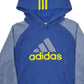 Mens Blue Adidas Spellout Hoodie Jumper