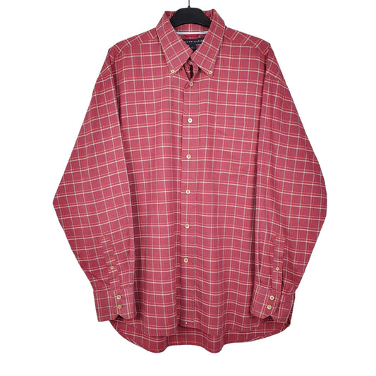 Tommy Hilfiger Long Sleeve Regular Fit Check Shirt Burgundy