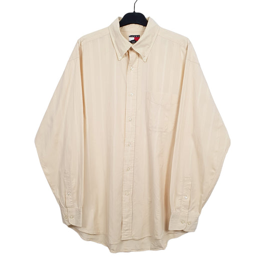 Mens Cream Tommy Hilfiger  Long Sleeve Shirt