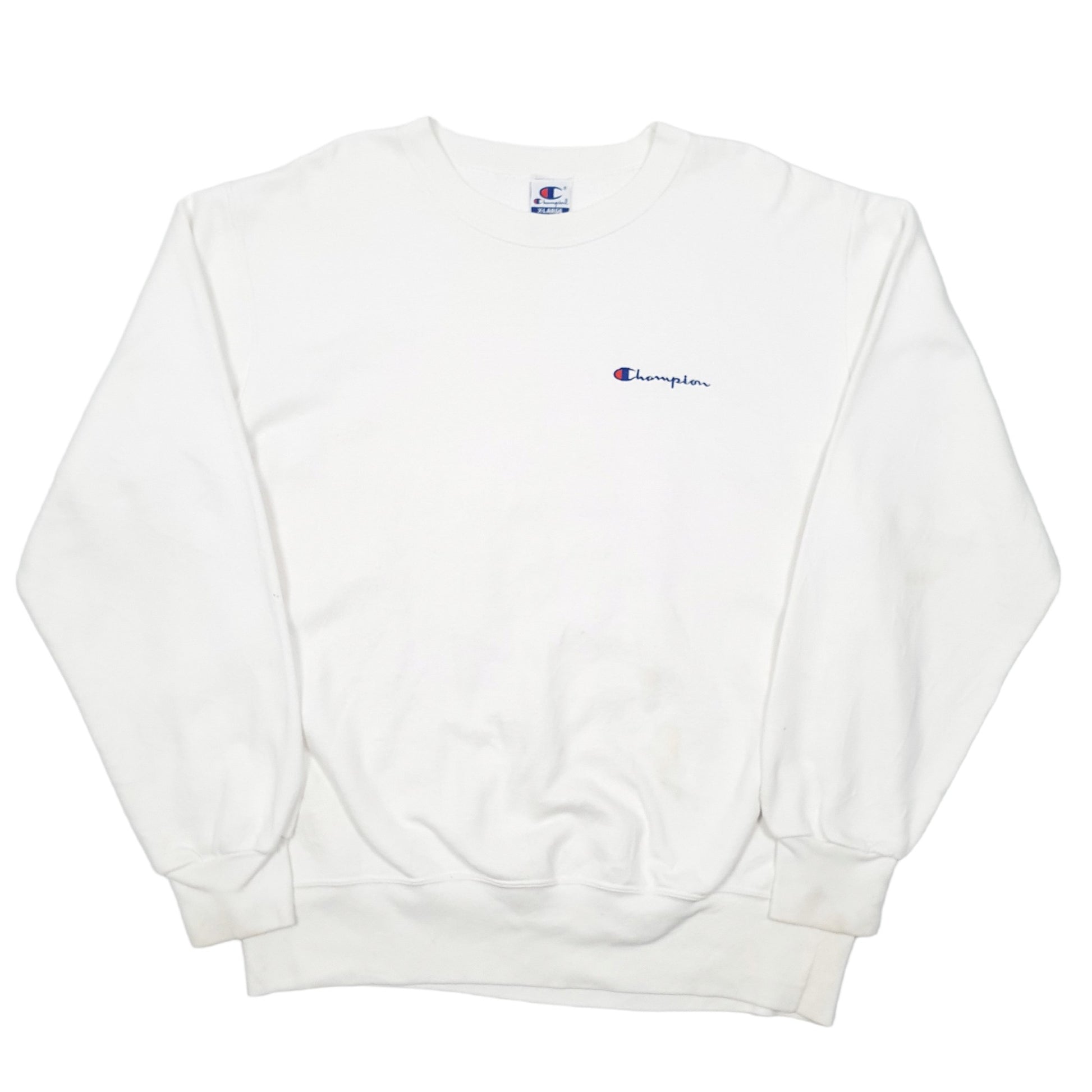 Mens White Champion  Crewneck Jumper