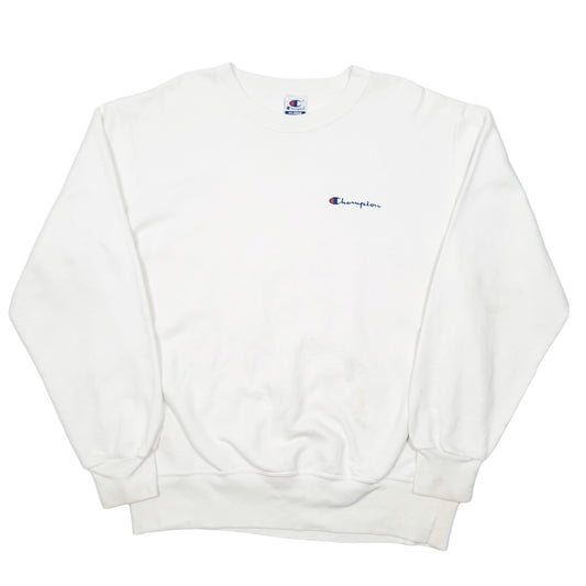 Mens White Champion  Crewneck Jumper