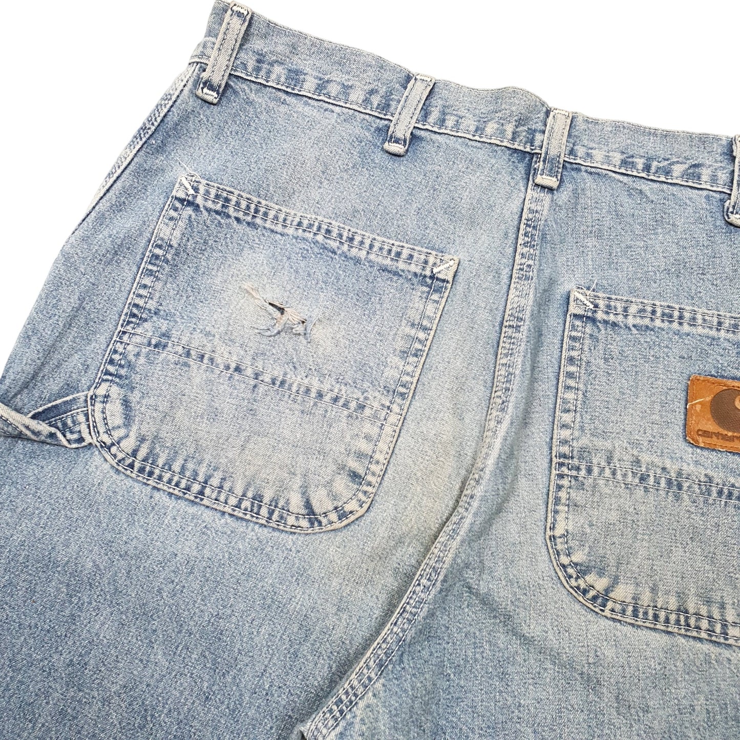 Mens Blue Carhartt Made In USA Uinon Carpenter JeansW34 L32