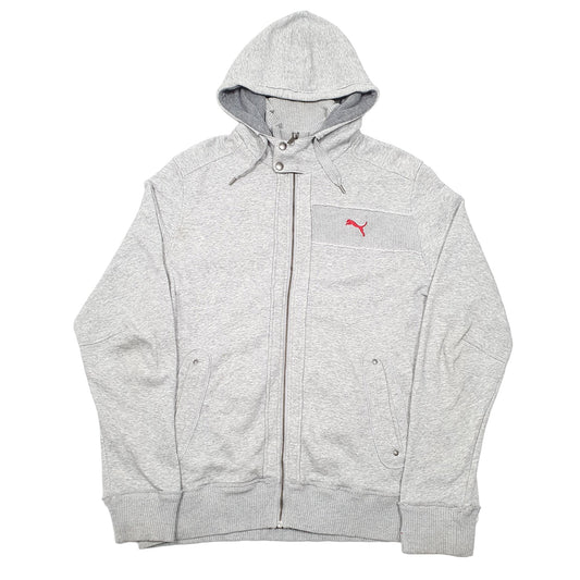 Mens Grey Puma Hoodie Full Zip Jumper