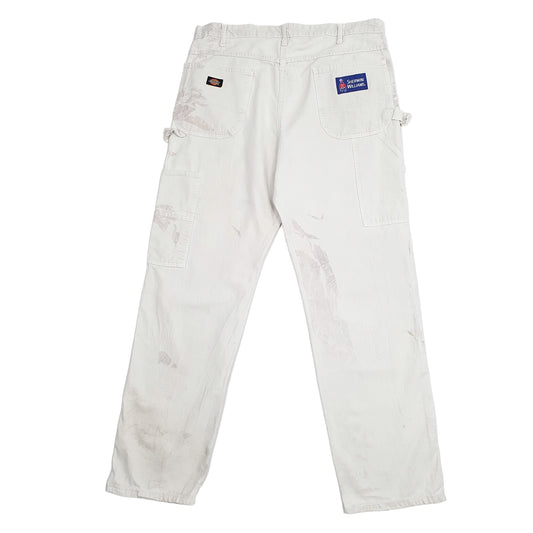 Mens White Dickies  Carpenter Trousers