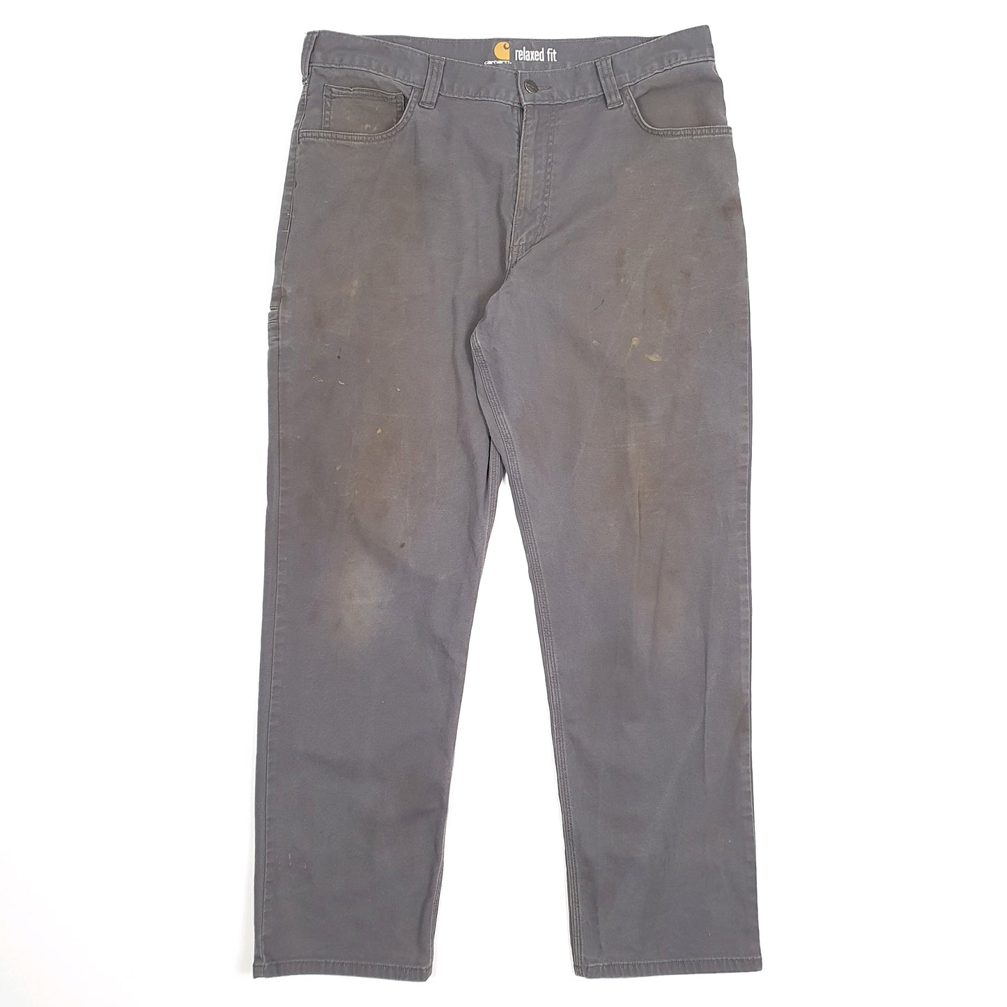 Mens Carhartt Grey Carpenter Trousers W36 L32 Grey