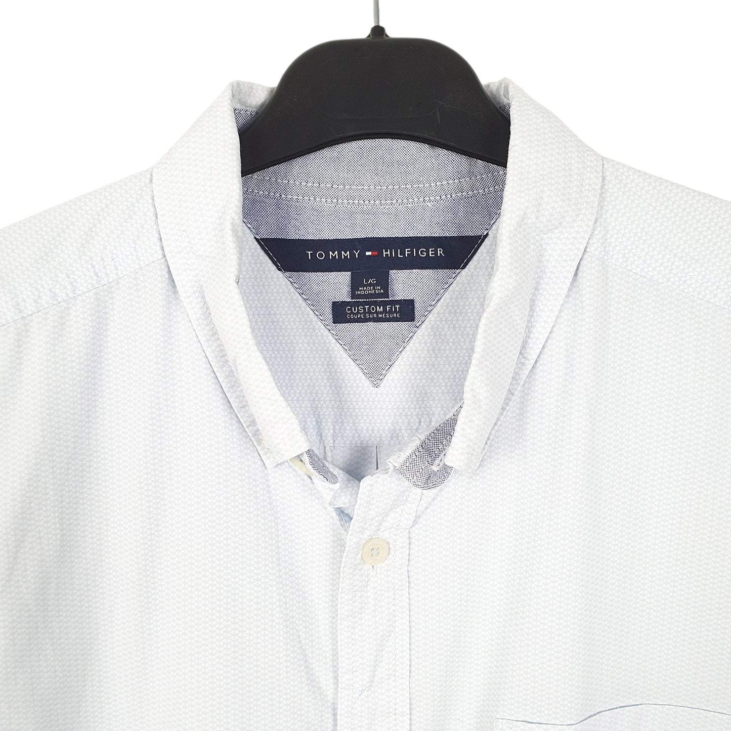 Tommy Hilfiger Short Sleeve Custom Fit Shirt Blue