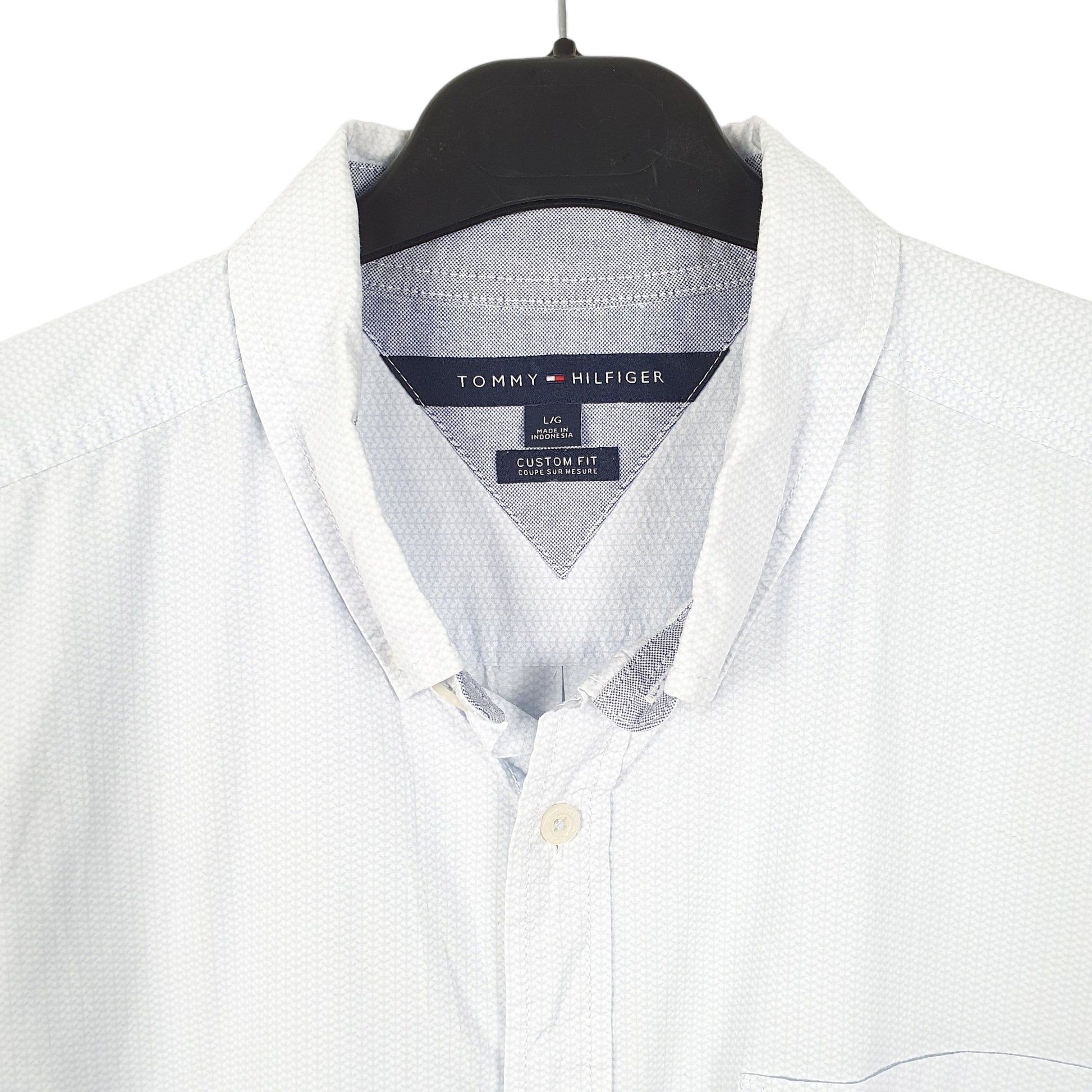 Tommy Hilfiger Short Sleeve Custom Fit Shirt Blue