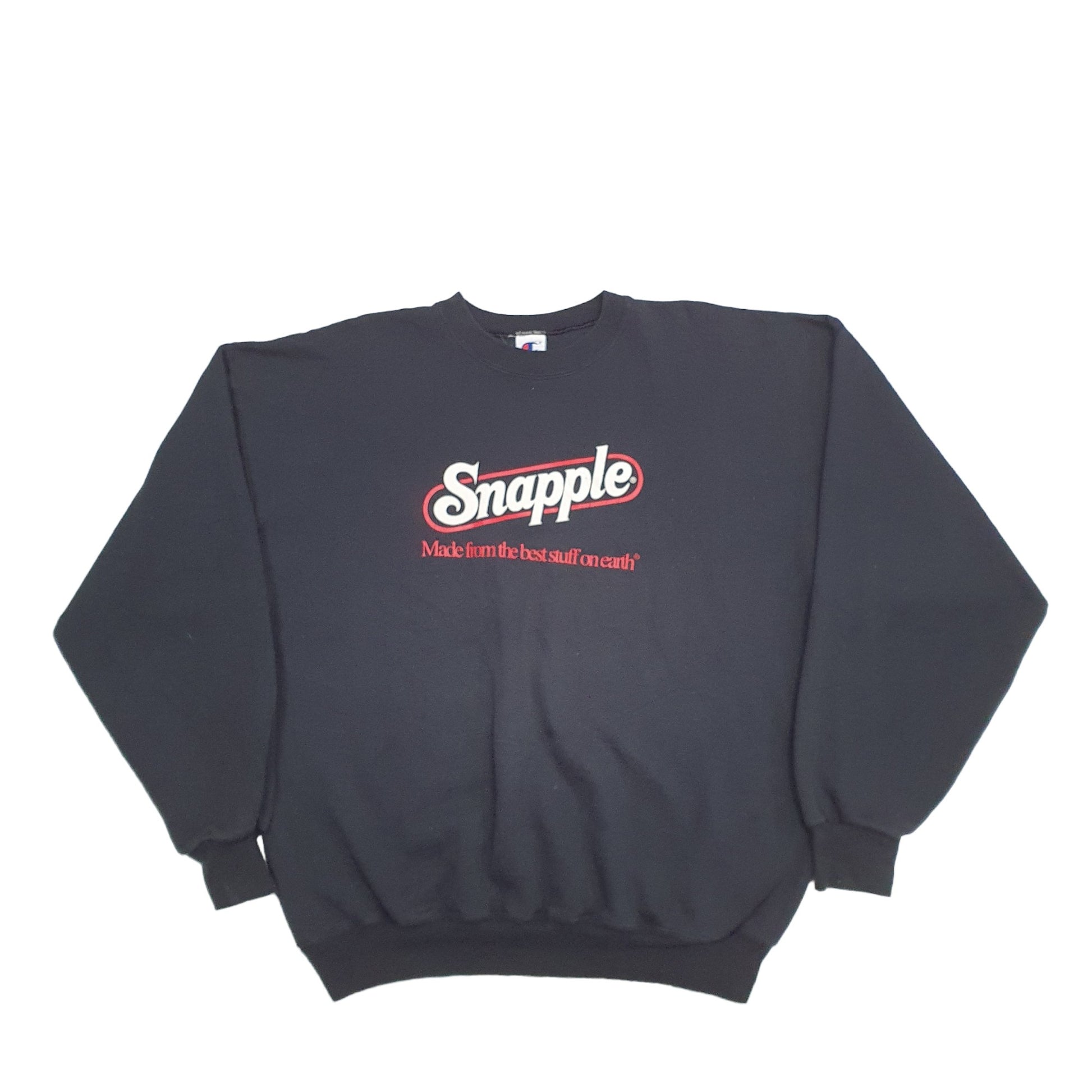 Mens Black Champion Snapple Vintage 1990's Crewneck Jumper