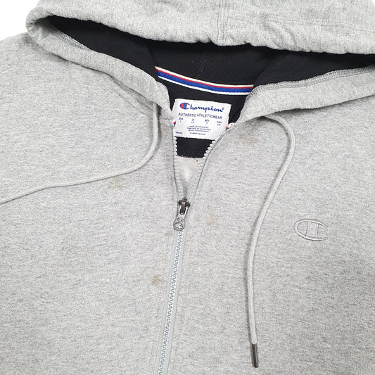 Mens Grey Champion Hooded Full Zip Jumper