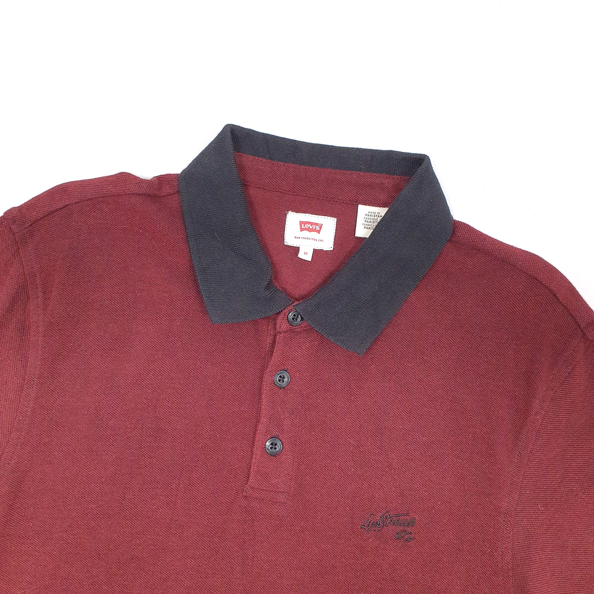 Levis Short Sleeve Polo Shirt Burgundy