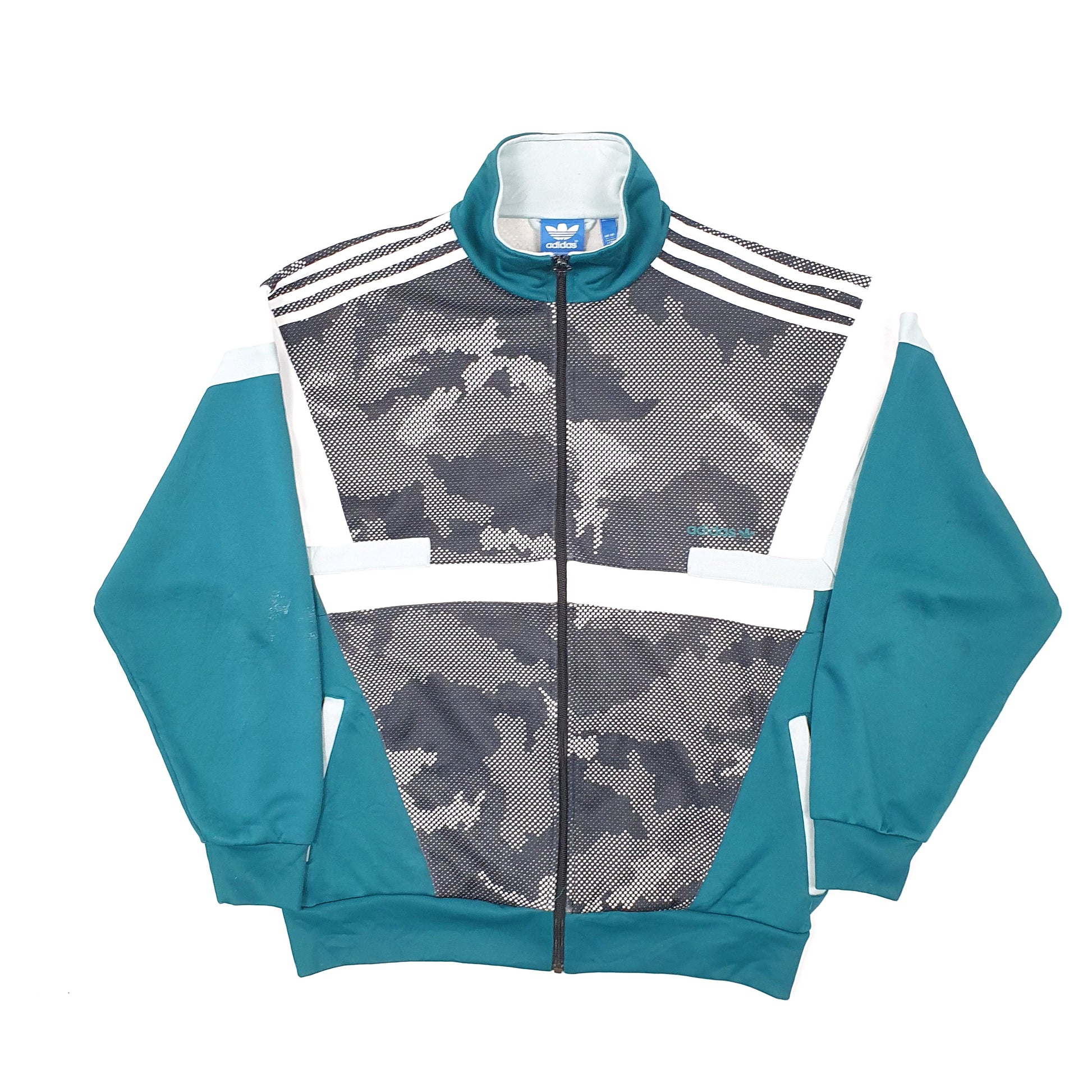 Mens Green Adidas Retro Windbreaker Tracksuit Top Coat