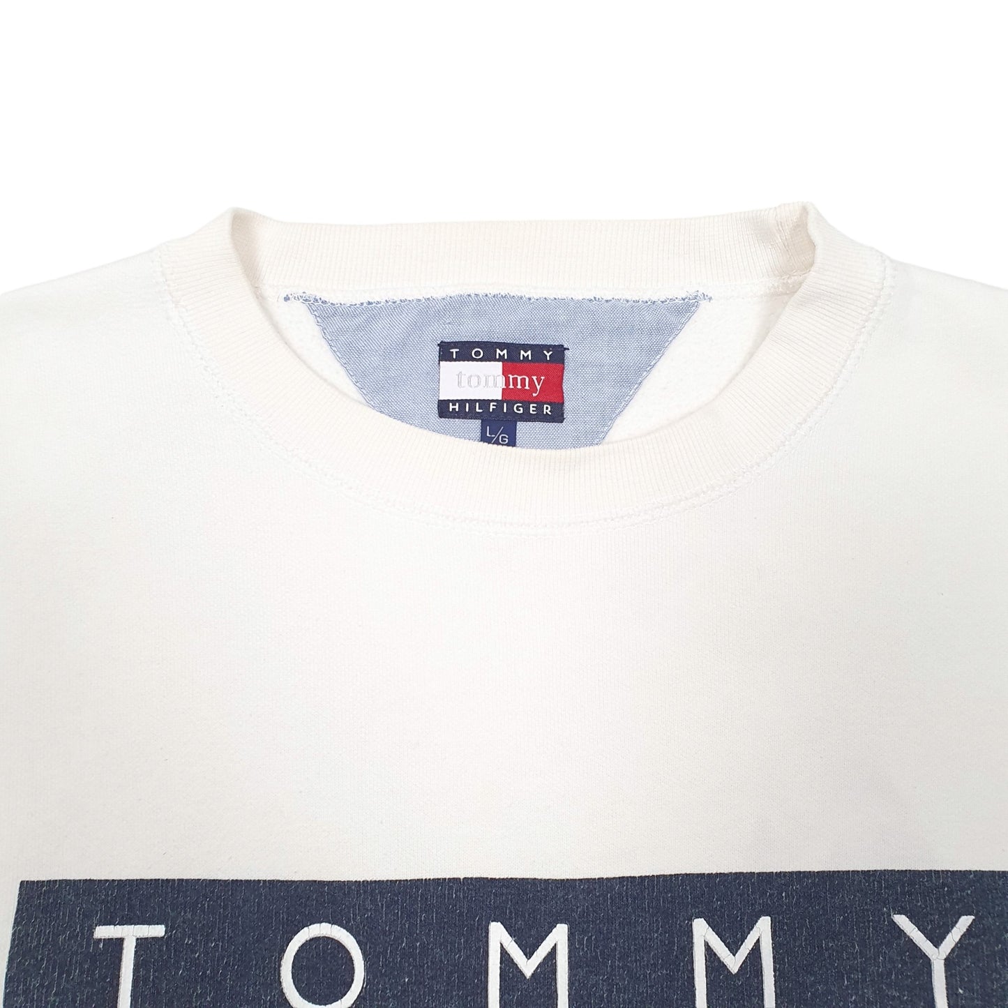 Mens White Tommy Hilfiger  Crewneck Jumper