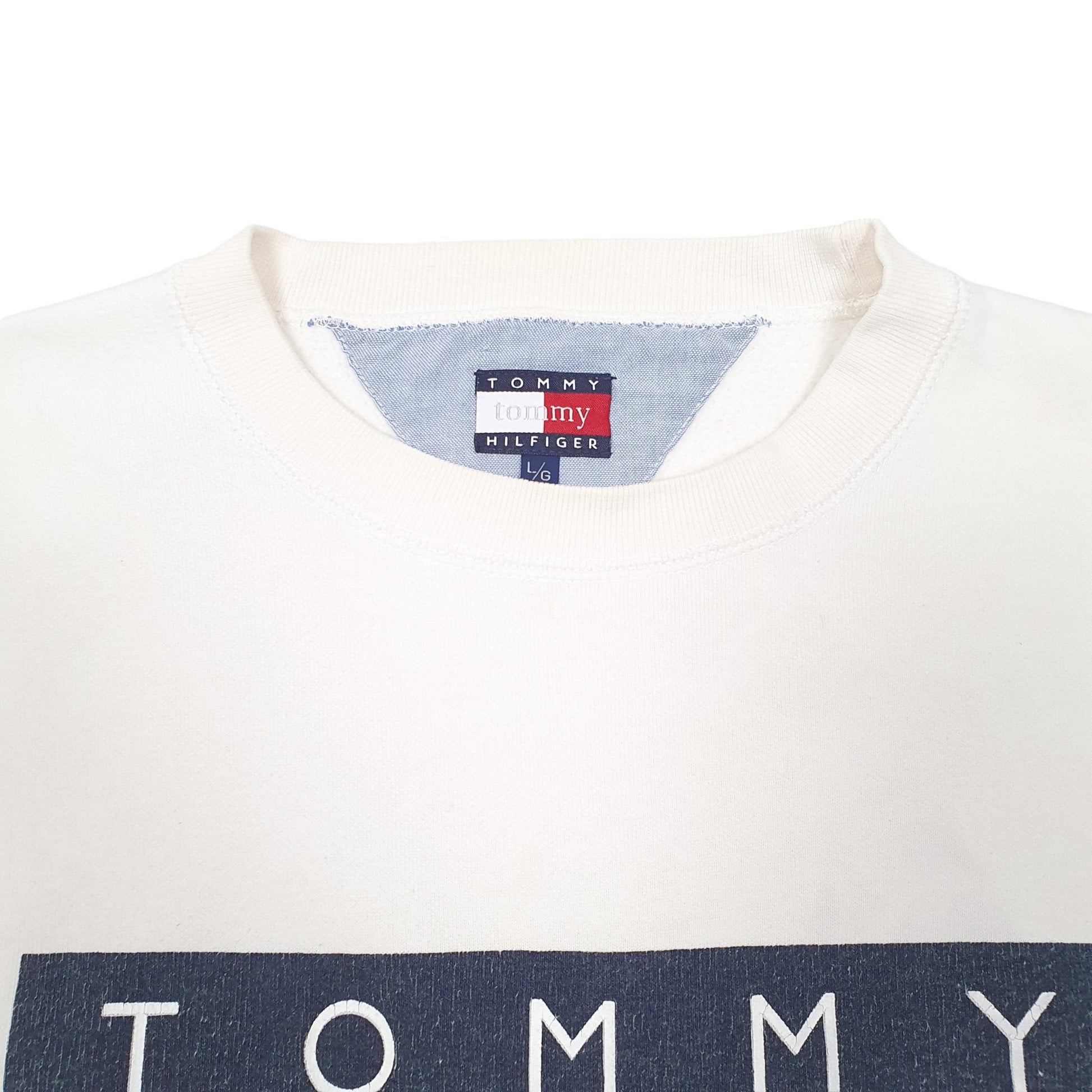 Mens White Tommy Hilfiger  Crewneck Jumper