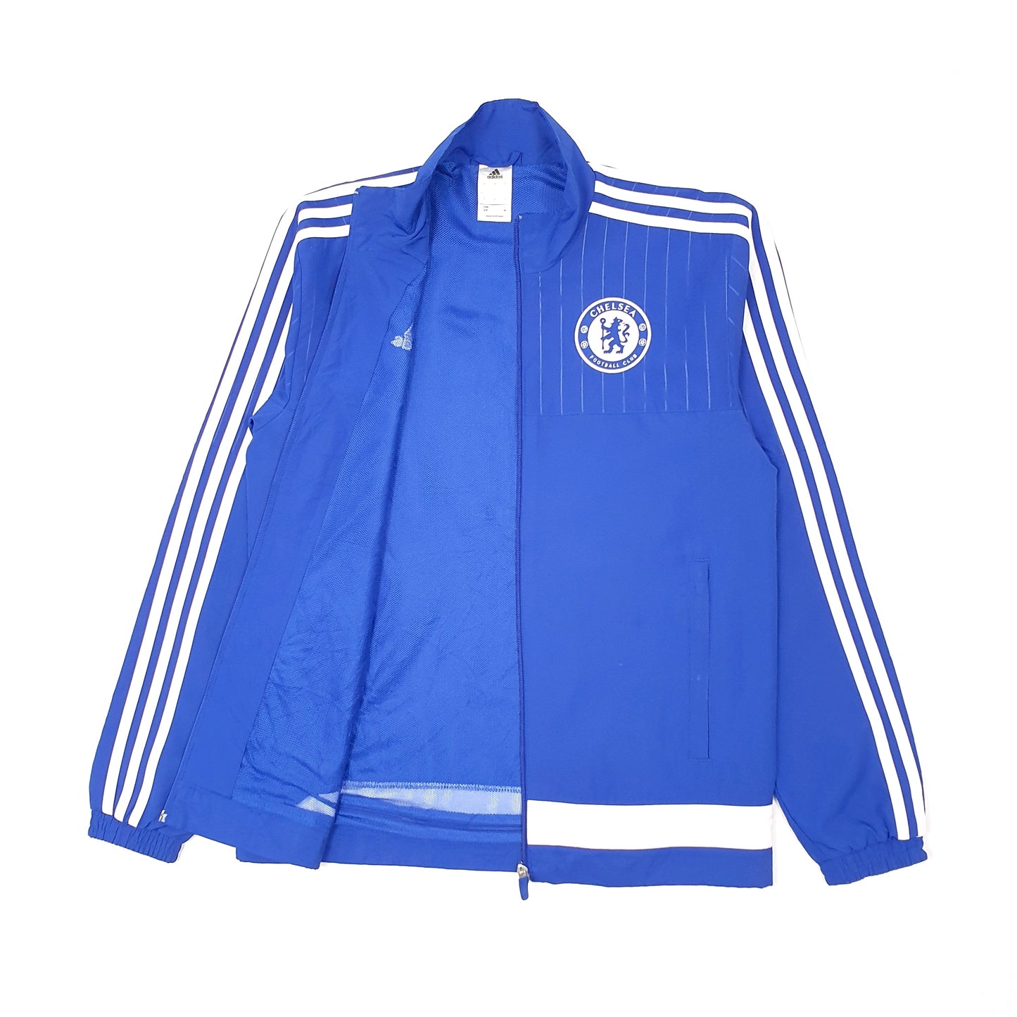 Mens Blue Adidas Chelsea FC CFC Football Training Track Hoodie Coat