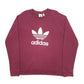 Mens Burgundy Adidas Spellout Crewneck Jumper