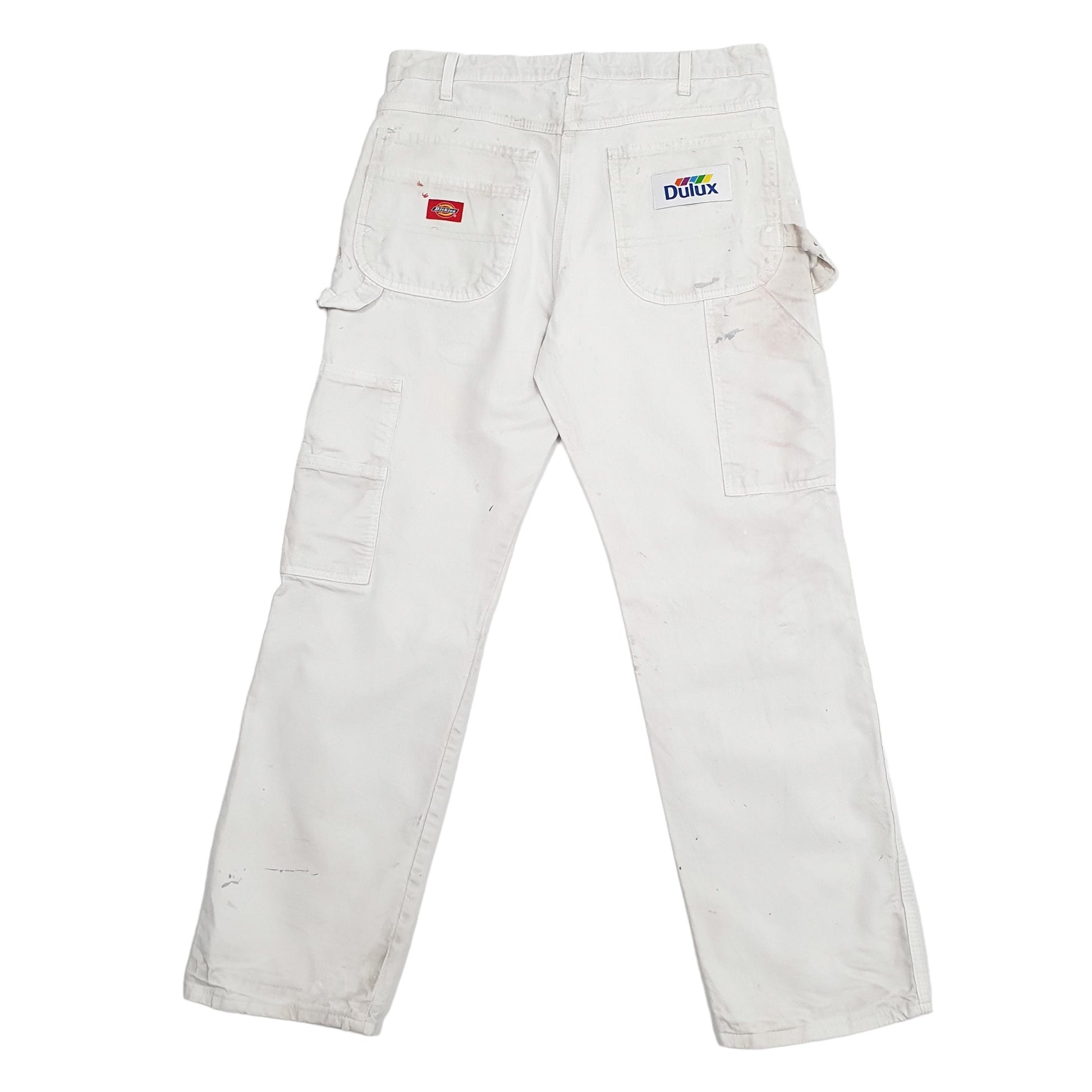 Mens White Dickies  Carpenter Trousers