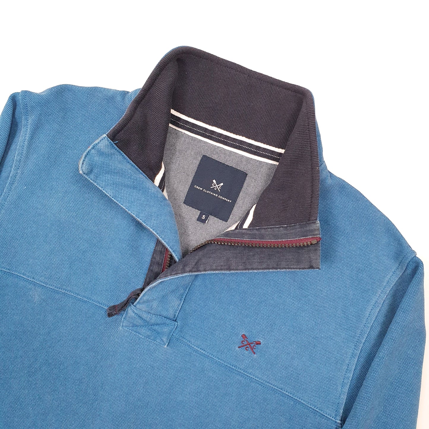 Crew Clothing Quarter Zip S Blue