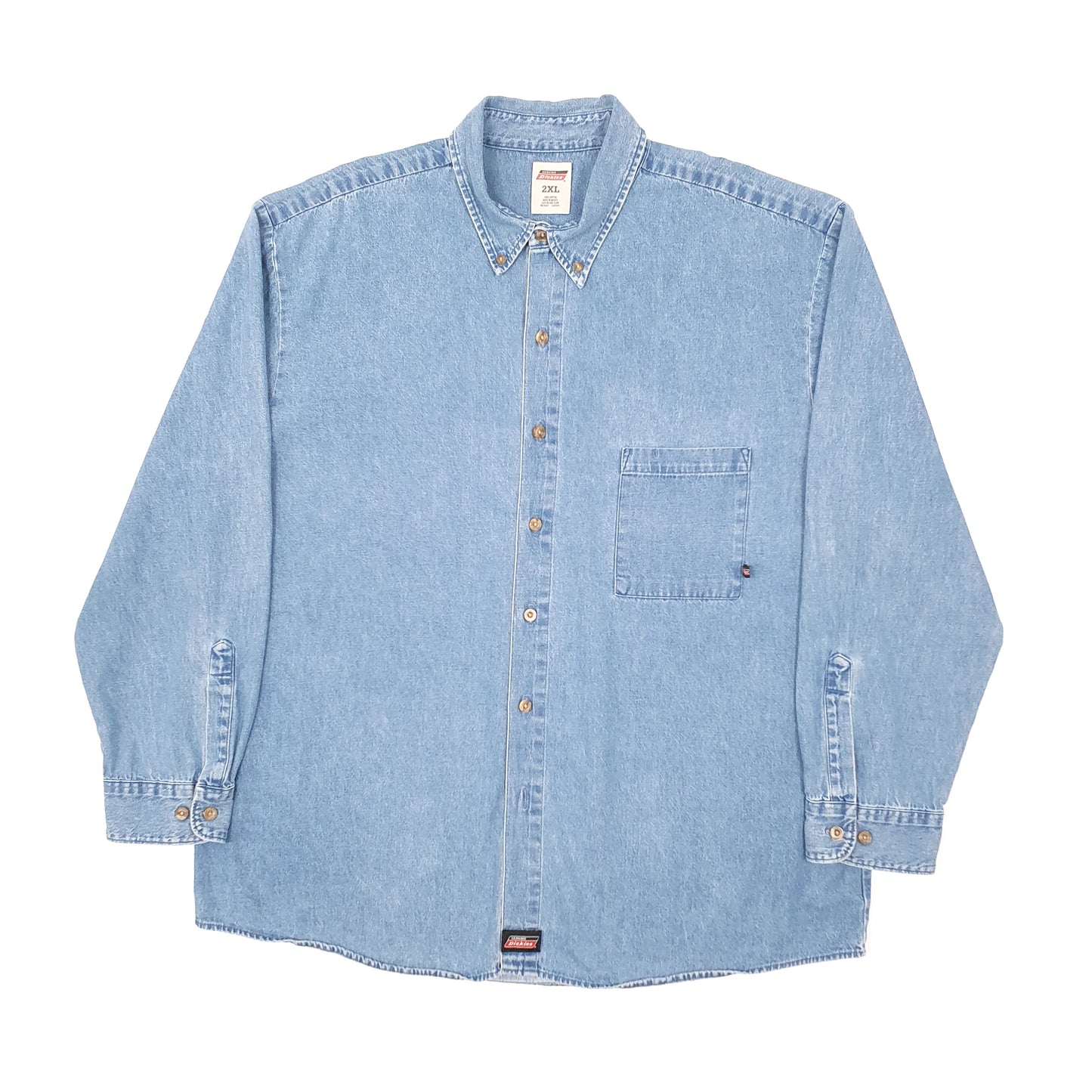 Mens Blue Dickies Denim Shacket Workwear Long Sleeve Shirt