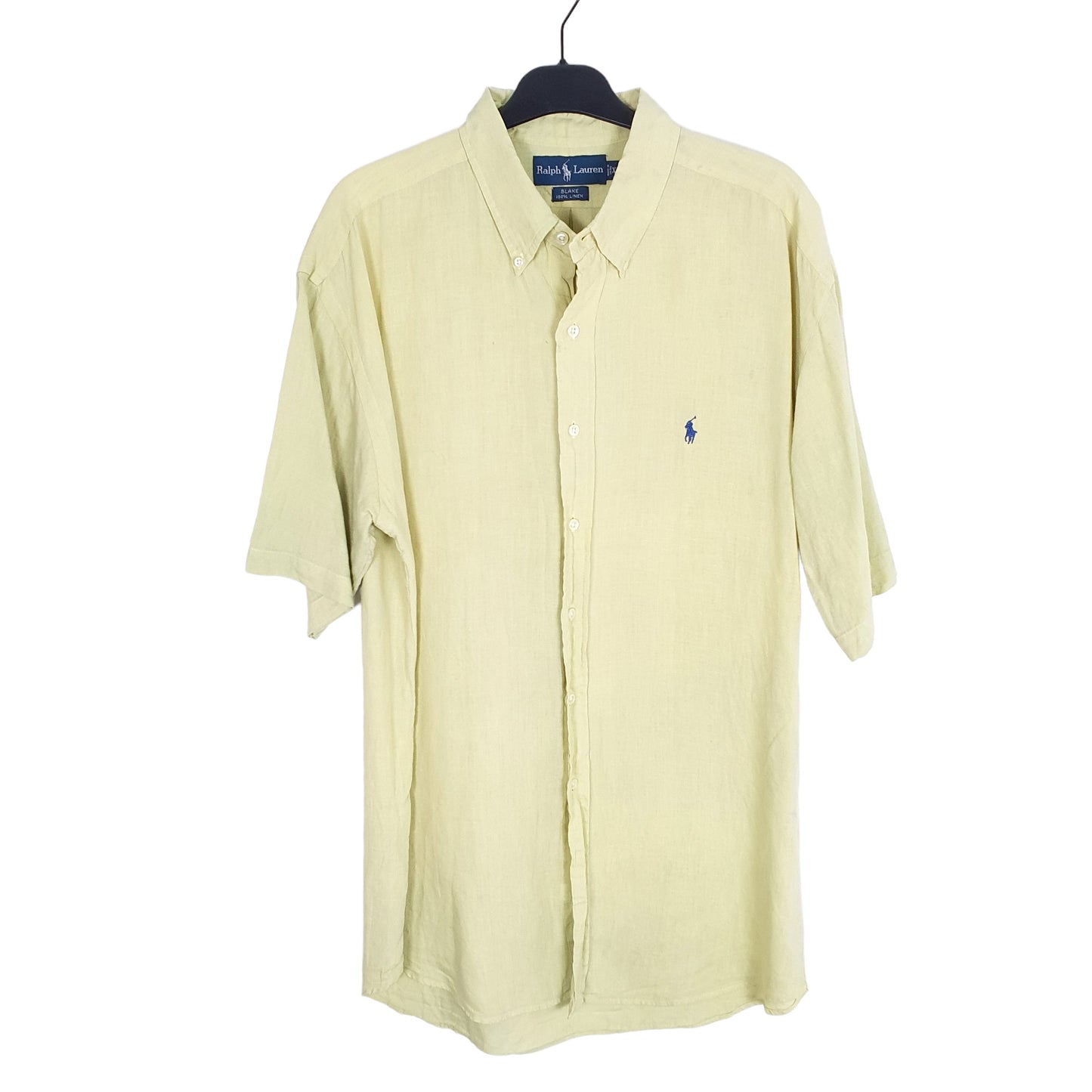 Ralph Lauren Short Sleeve Blake Fit Linen Shirt Yellow