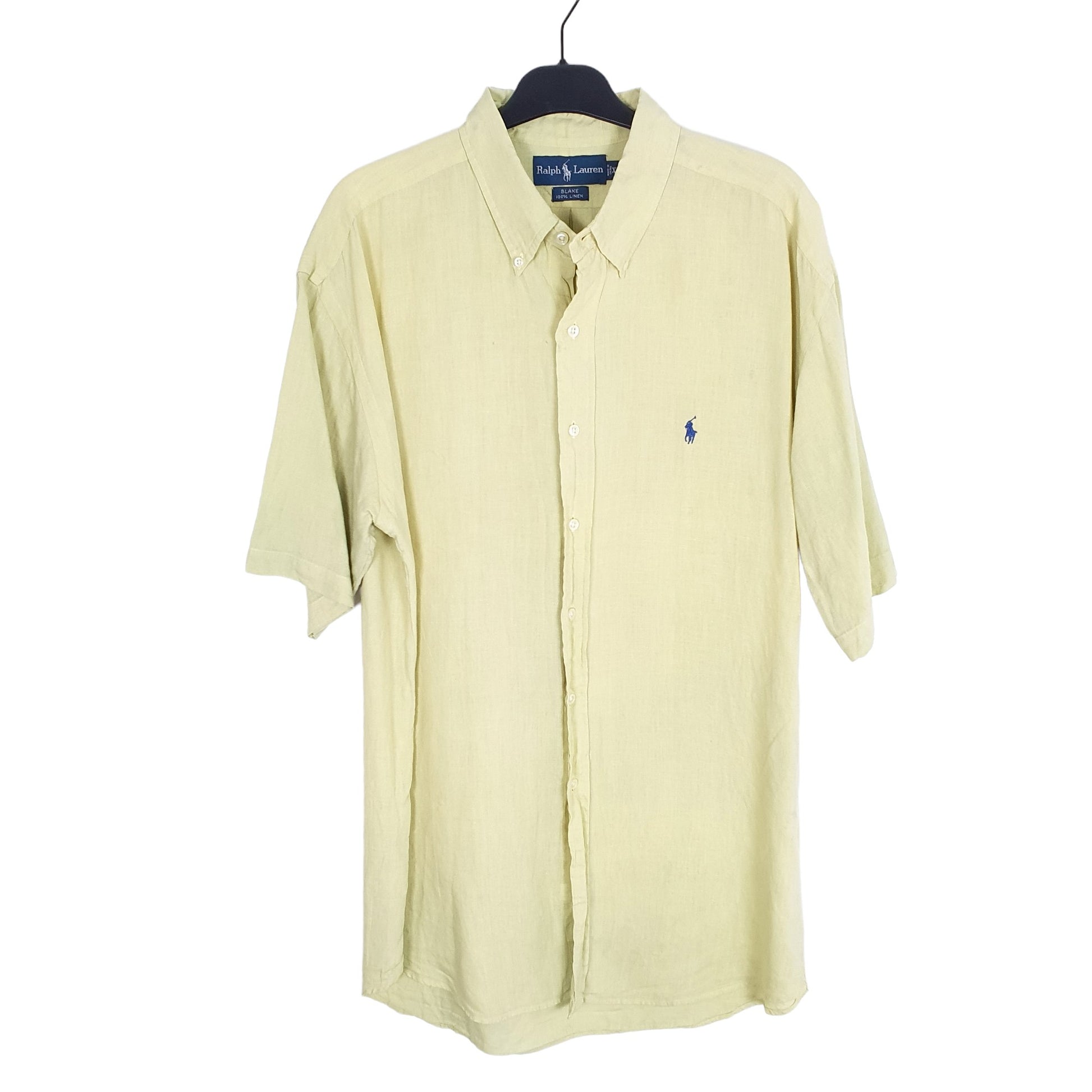 Ralph Lauren Short Sleeve Blake Fit Linen Shirt Yellow