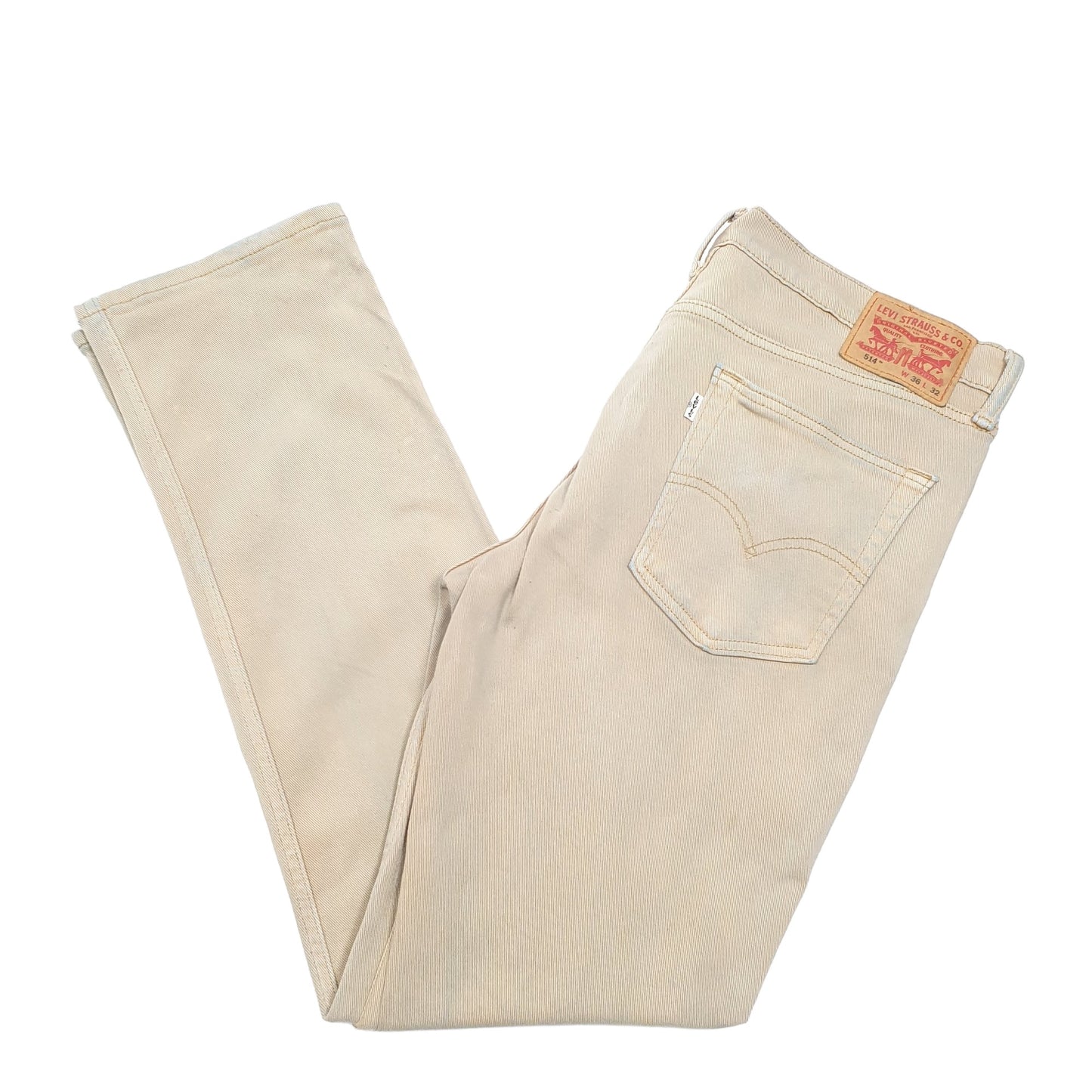 Mens Beige Levis Stretch 514 JeansW36 L32