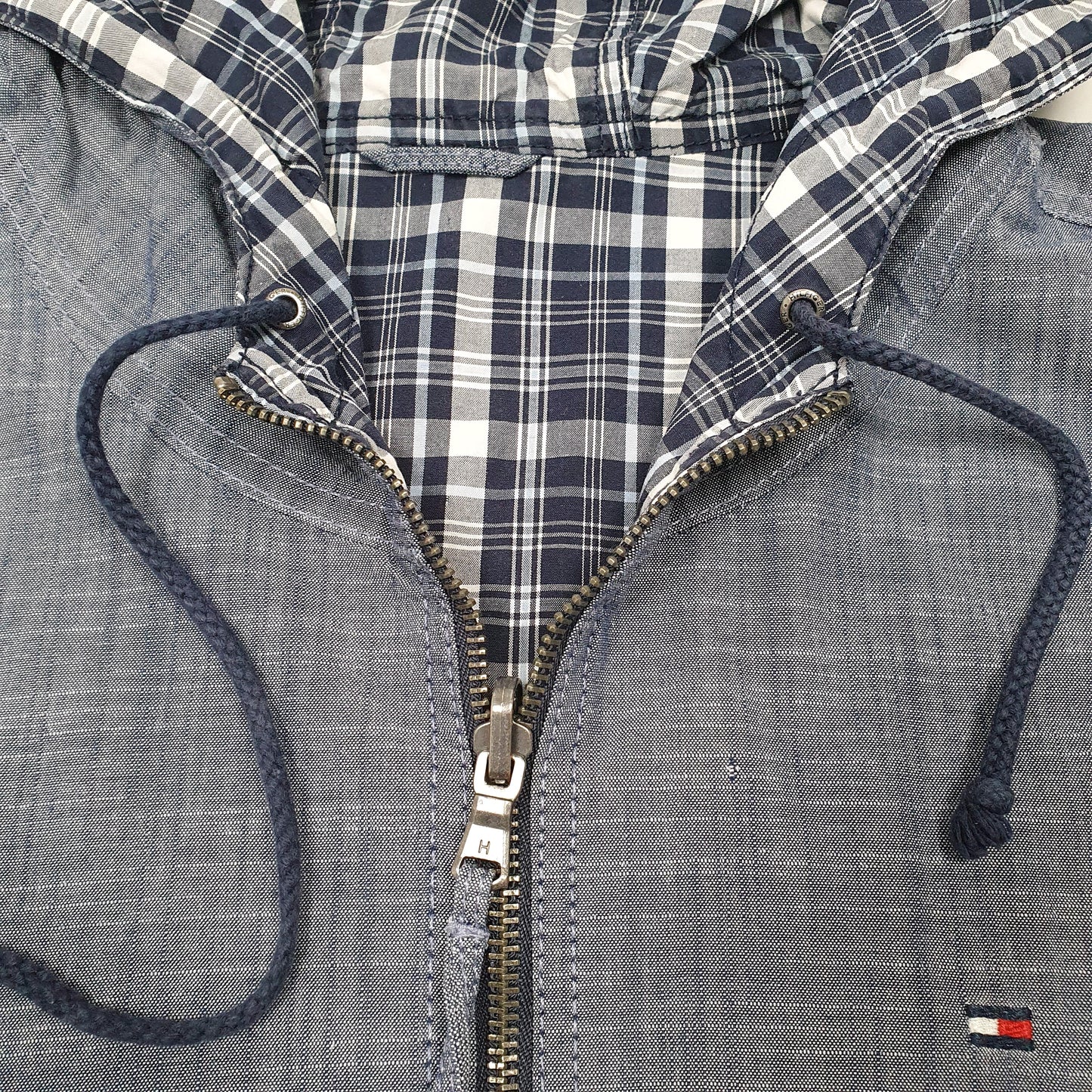 Mens Blue Tommy Hilfiger Reversable Hooded Full Zip Coat