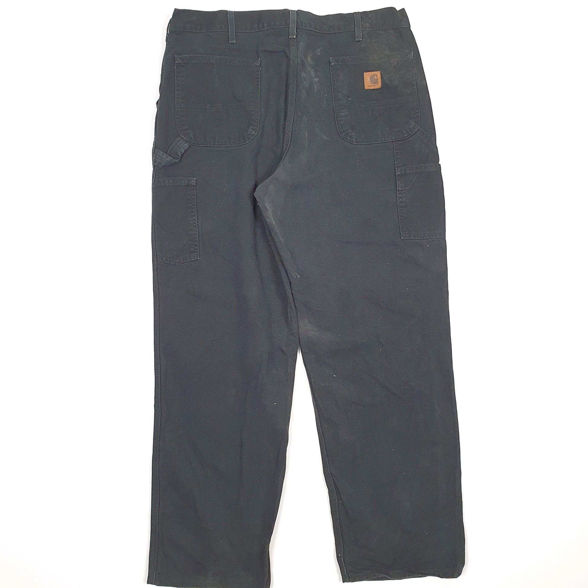 Mens Carhartt Black Carpenter Trousers W38 L31 Black