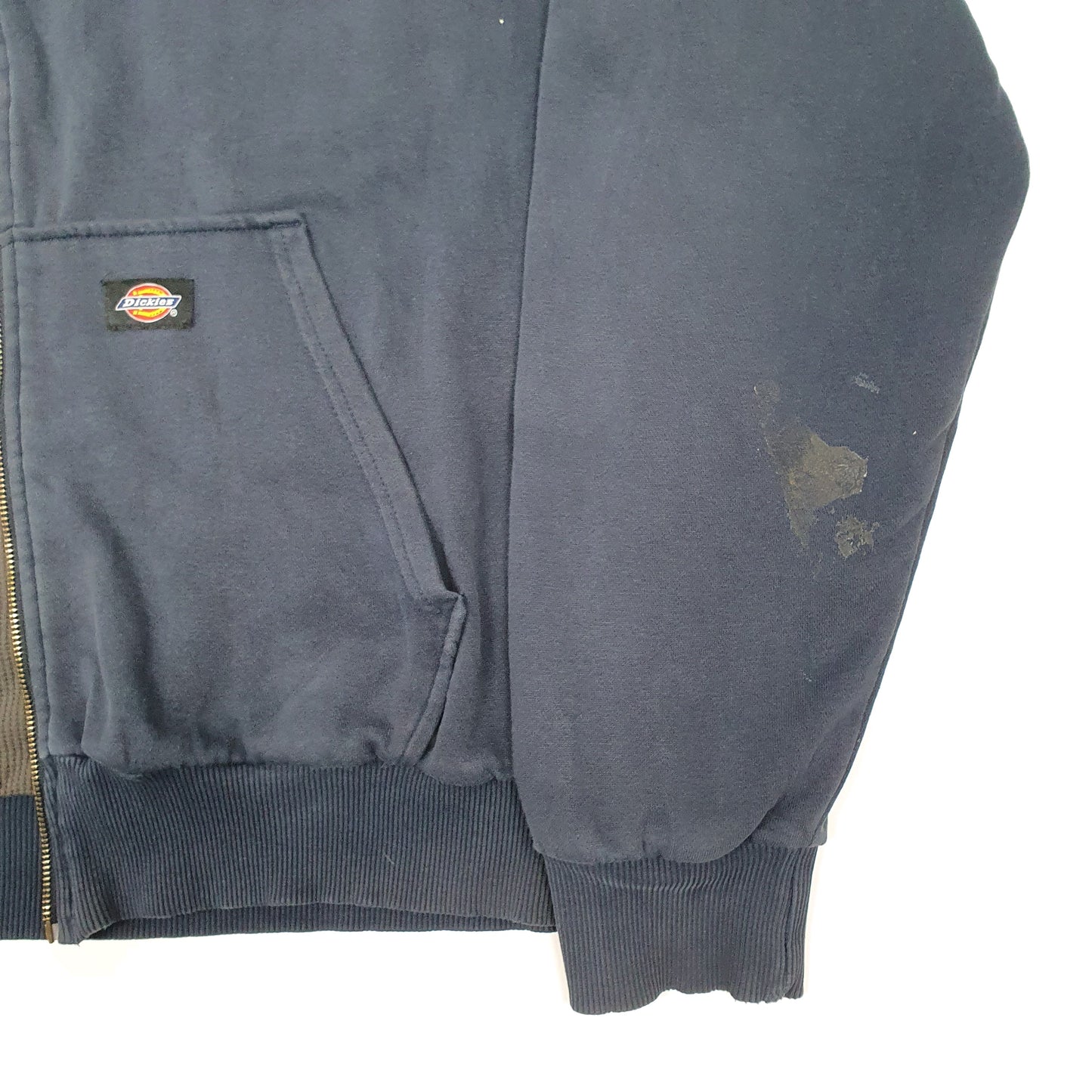 Mens Navy Dickies Hoodie Workwear Full Zip Jumper