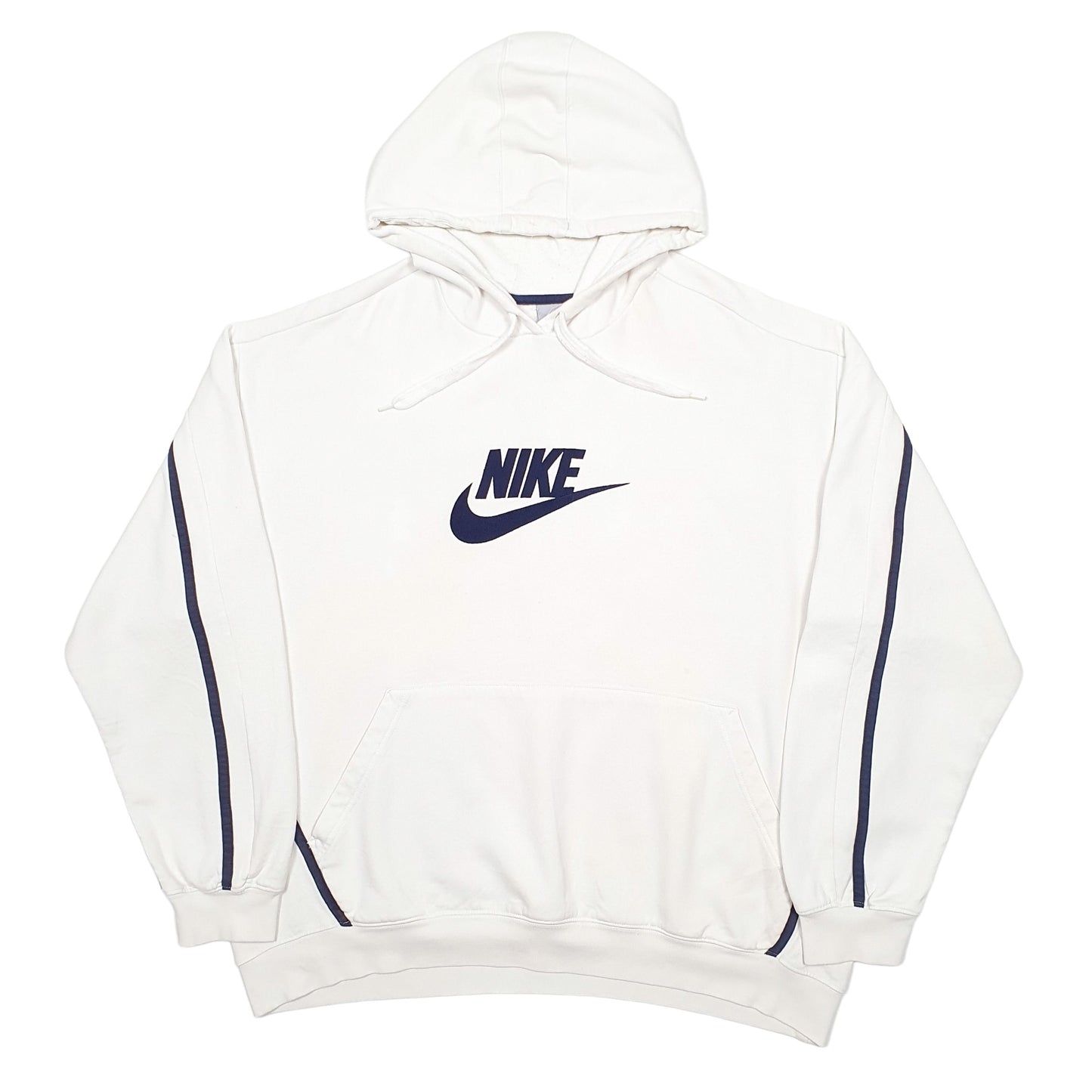 Mens White Nike Spellout Hoodie Jumper