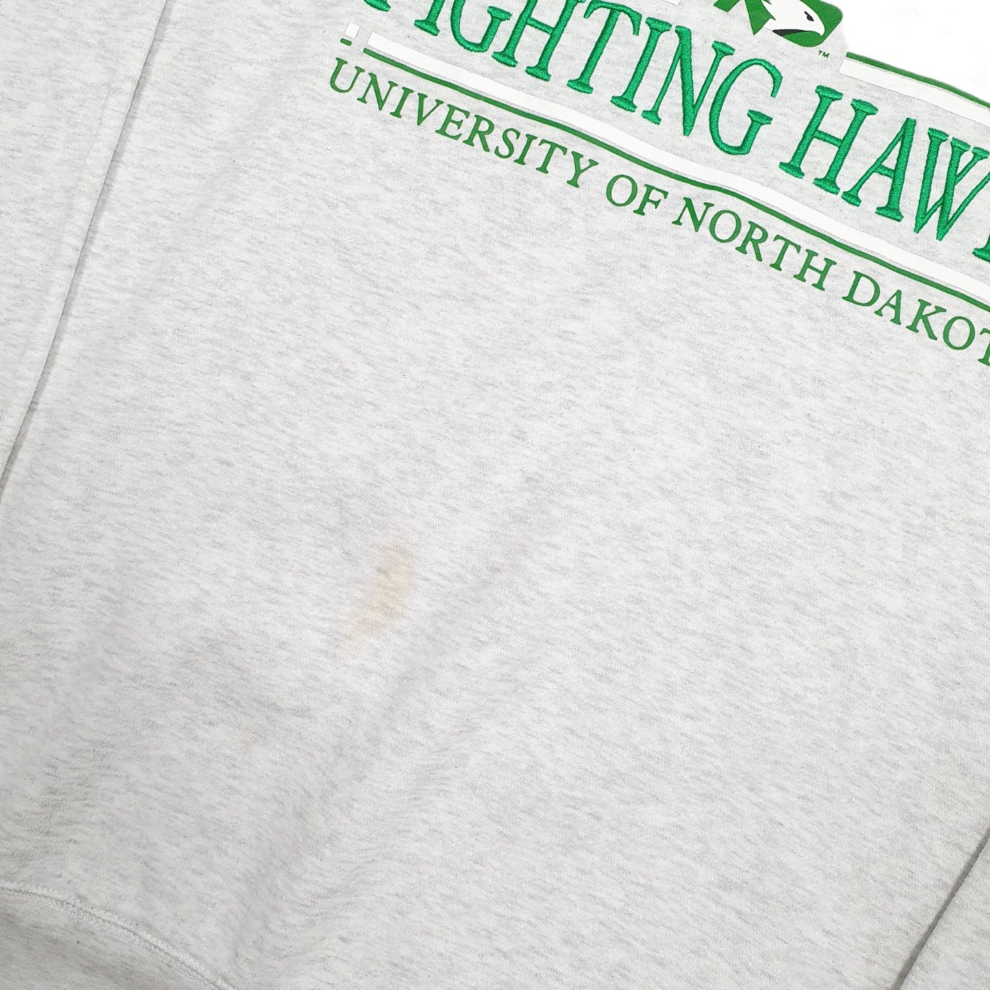 Mens Grey Champion USA College North Dakota Fighting Hawks Crewneck Jumper