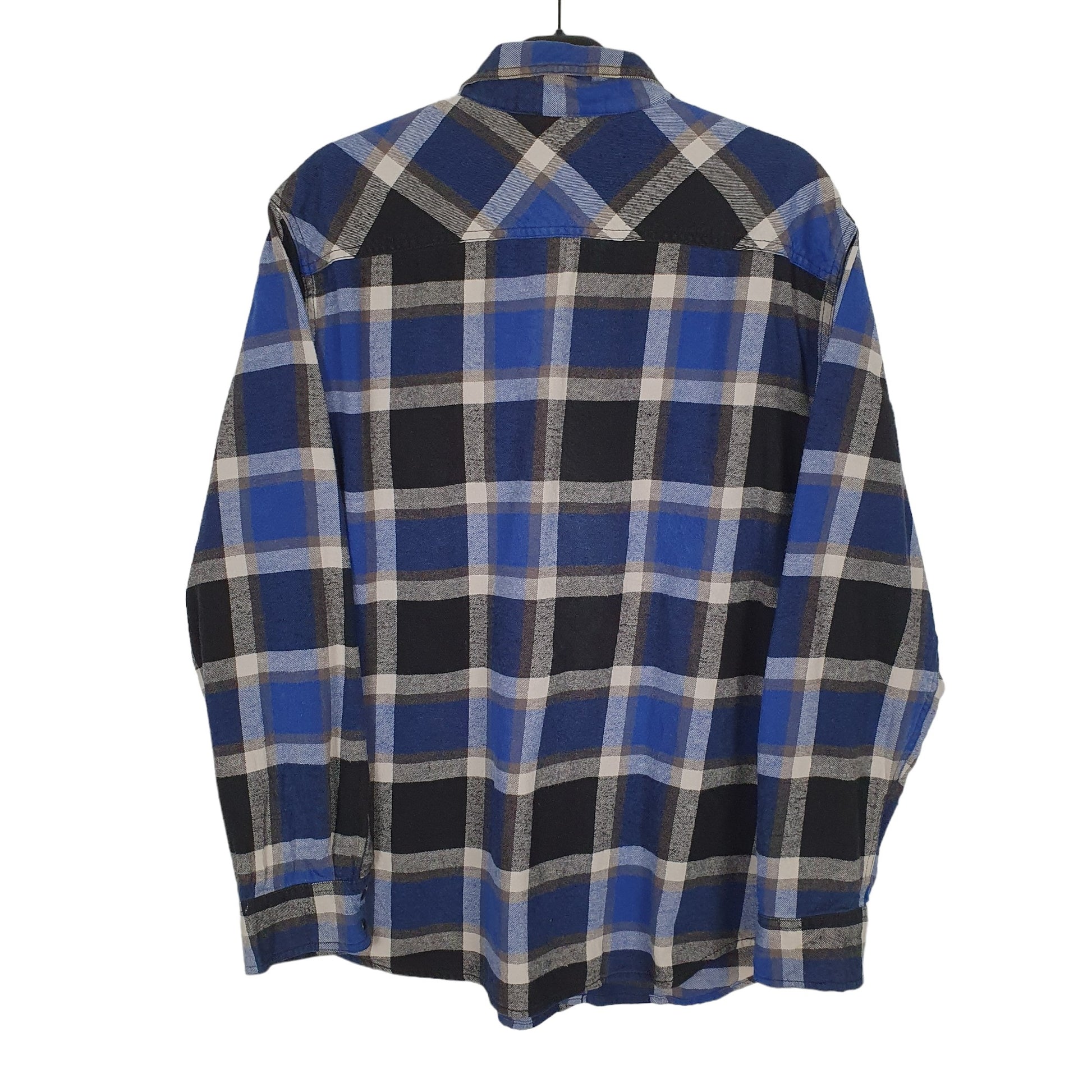 Route 66 Flannel Shacket Long Sleeve Regular Fit Check Shirt Blue