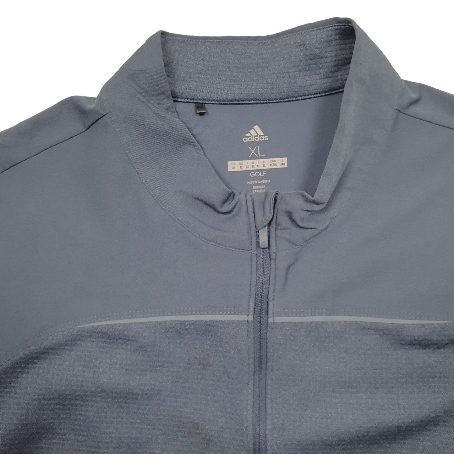 Mens Blue Adidas  Quarter Zip Jumper
