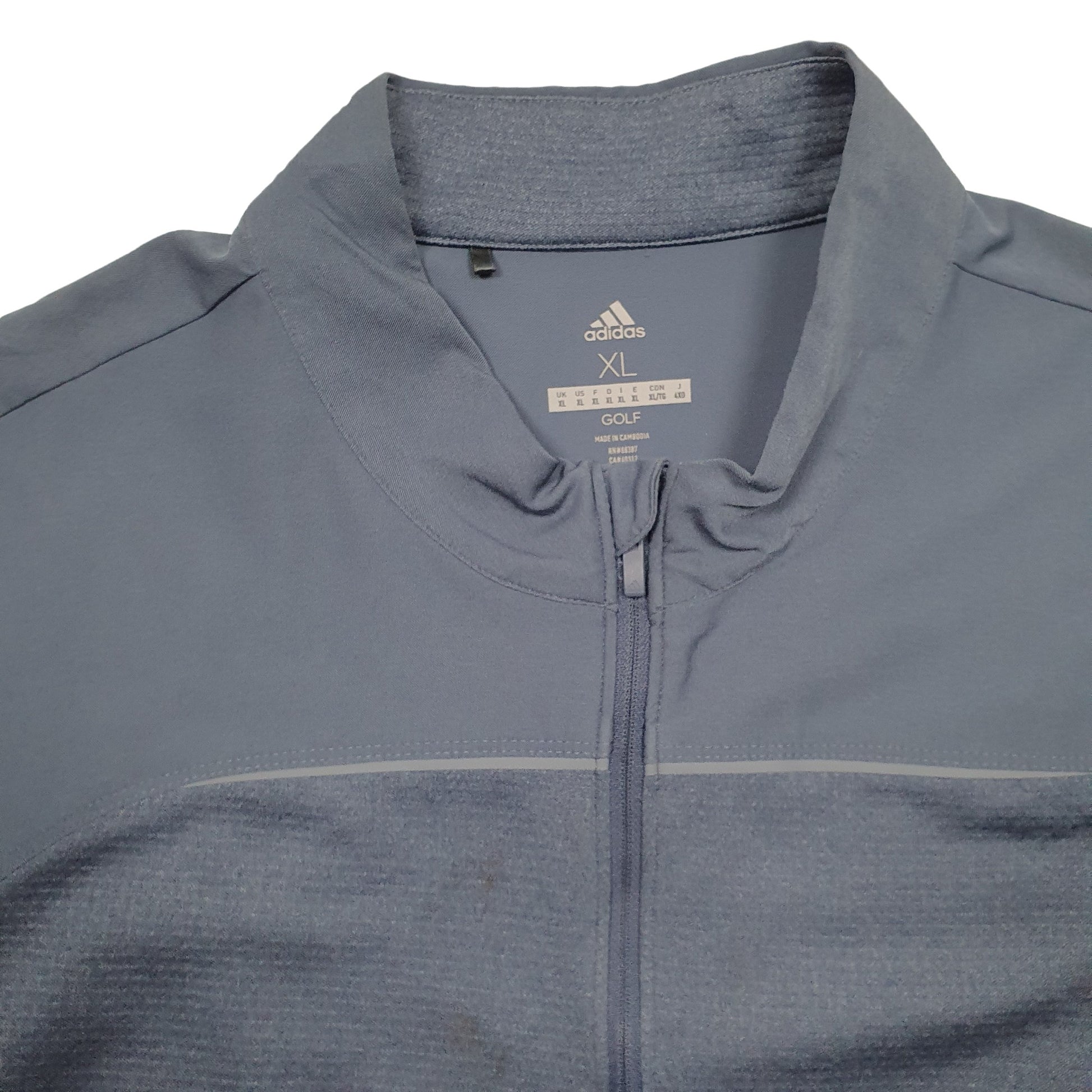 Mens Blue Adidas  Quarter Zip Jumper