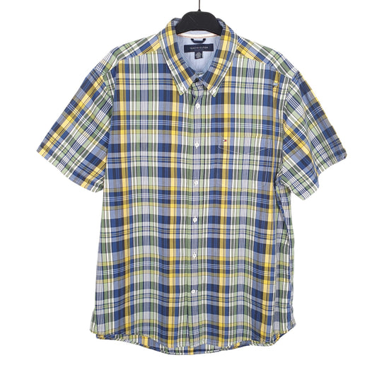 Tommy Hilfiger Short Sleeve Regular Fit Check Shirt Blue