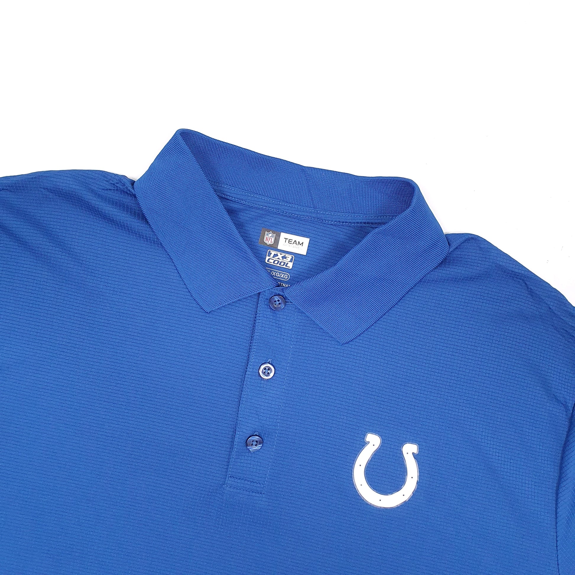 NFL Indianapolis Colts Football Short Sleeve Polyester Polo Shirt Blue