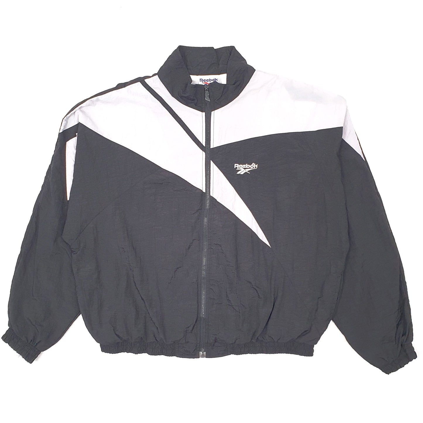 Mens Black Reebok Vintage 1990s Hoodie Coat