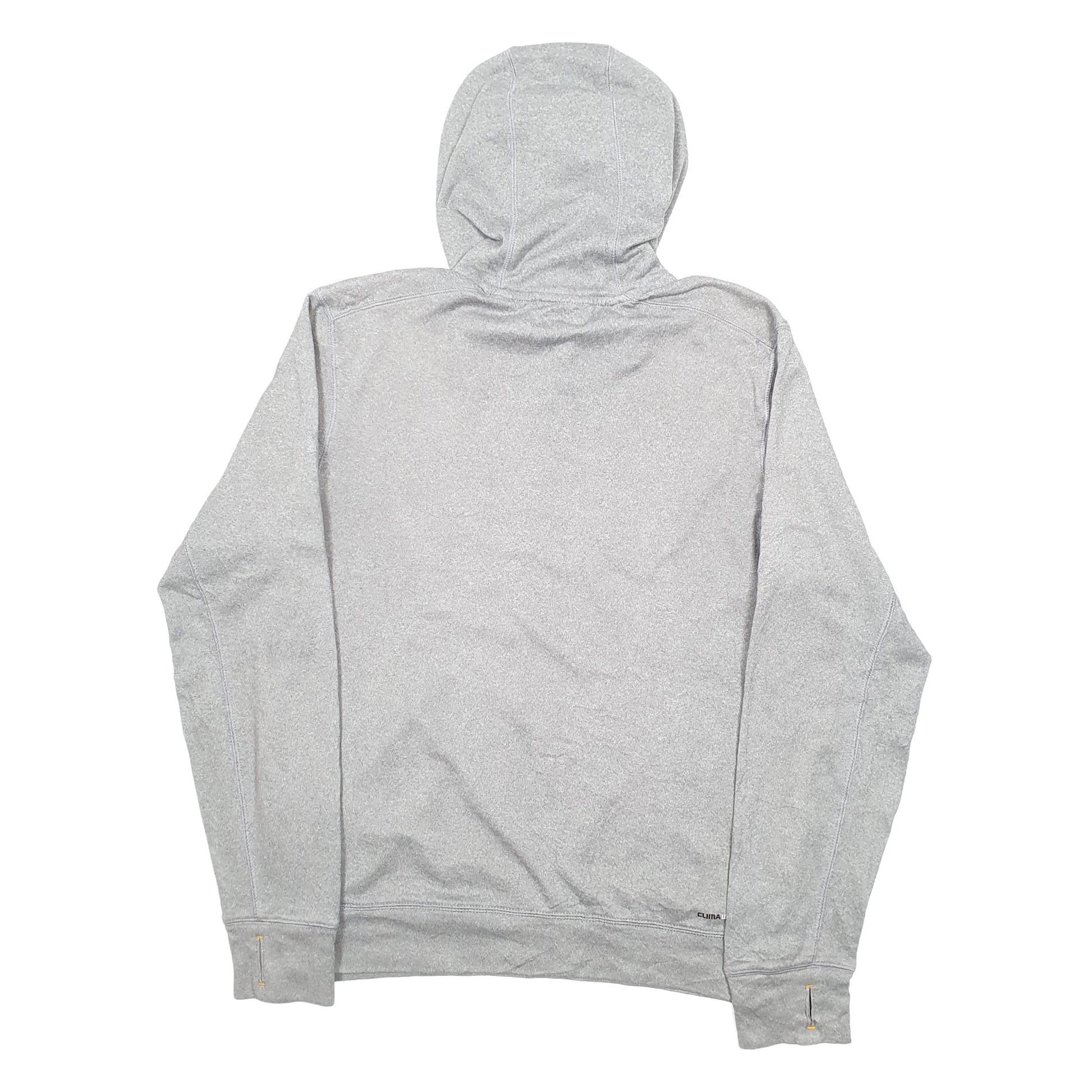 Mens Grey Adidas Spellout Climawarm Hoodie Jumper