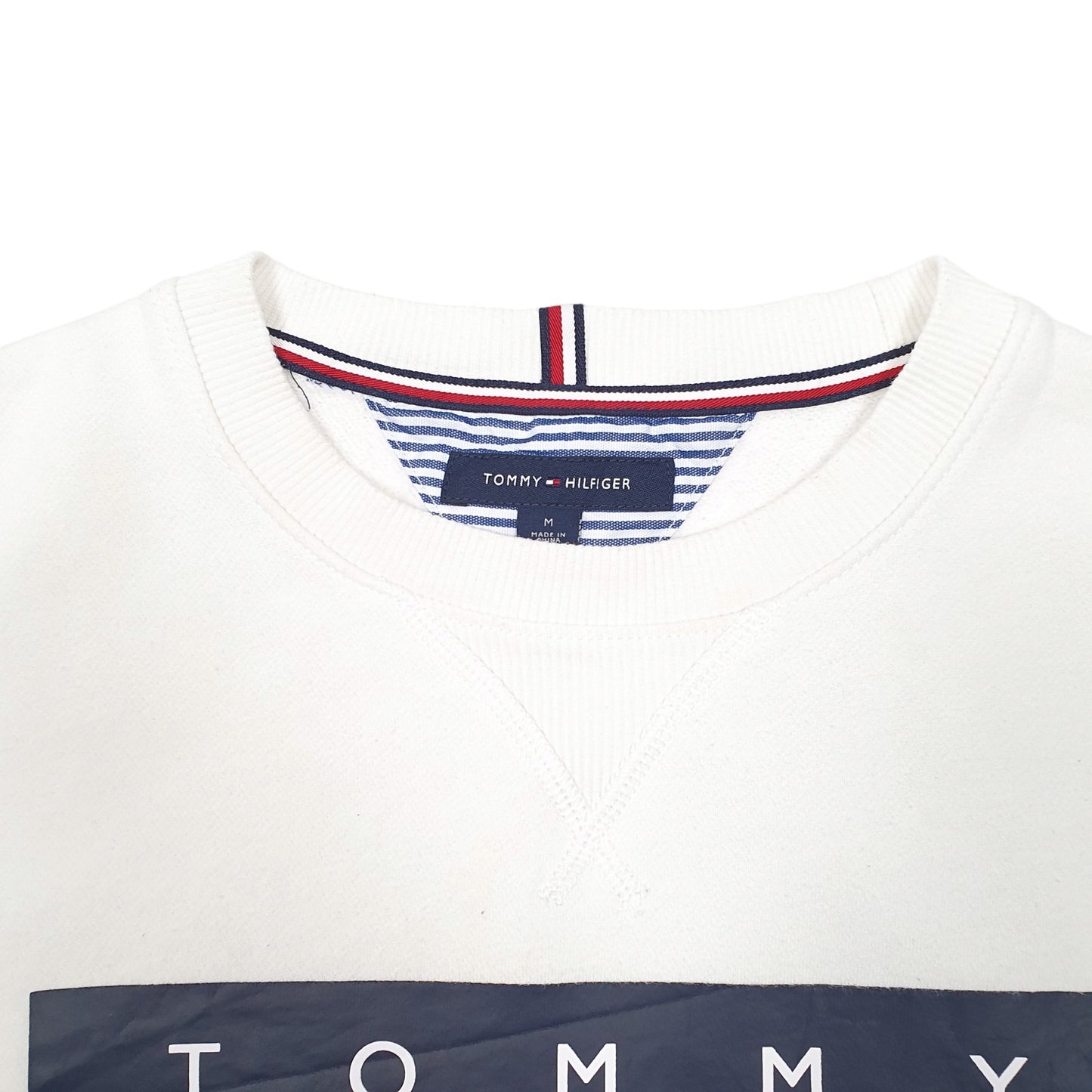 Mens White Tommy Hilfiger  Crewneck Jumper