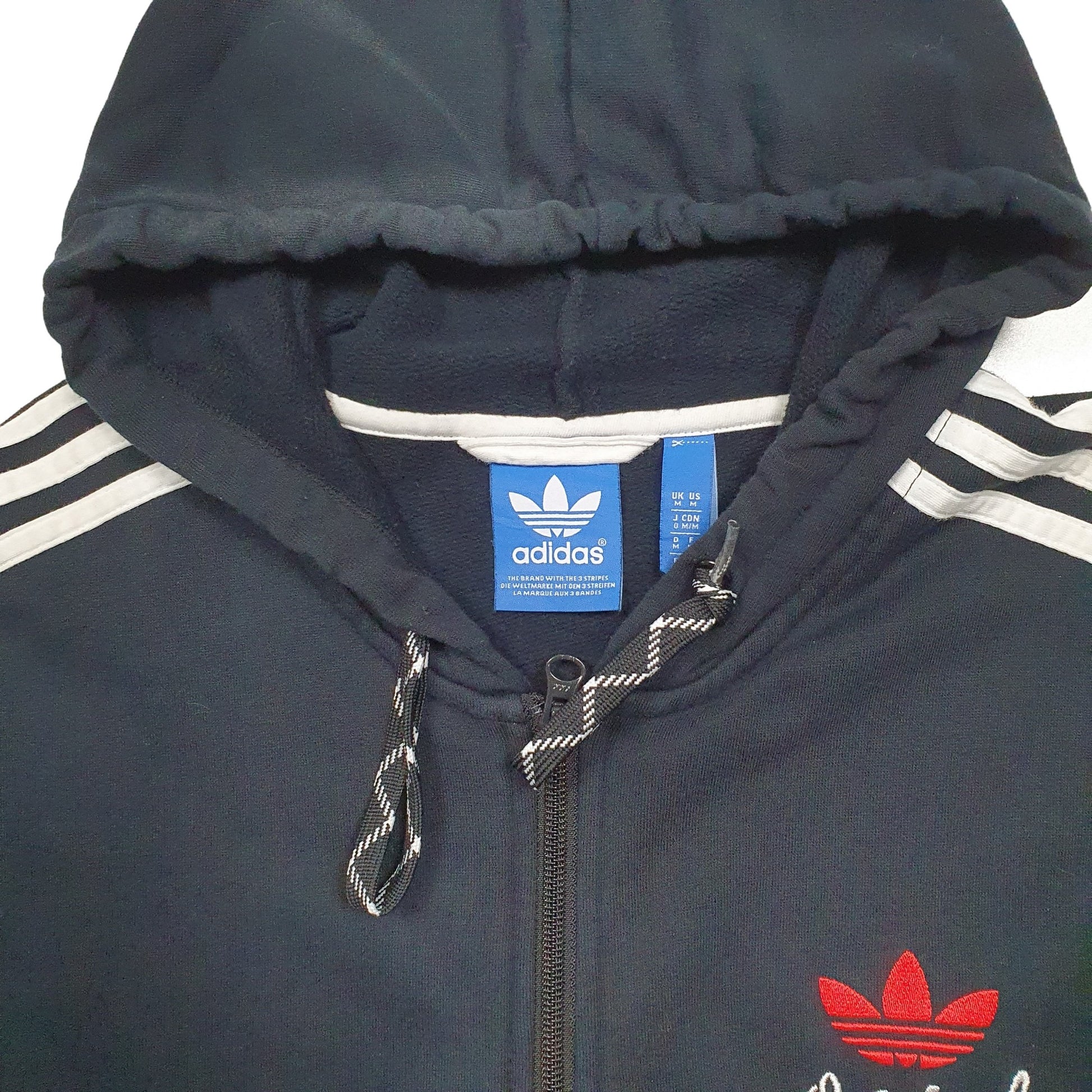 Mens Black Adidas  Full Zip Jumper