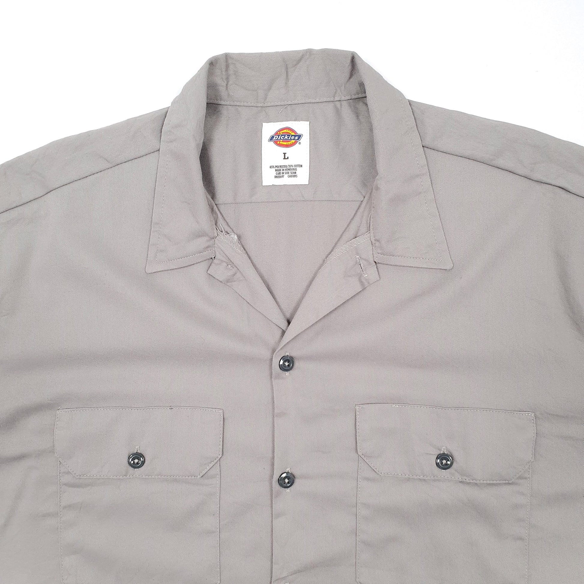 Mens Grey Dickies Workwear Short Sleeve Shirt