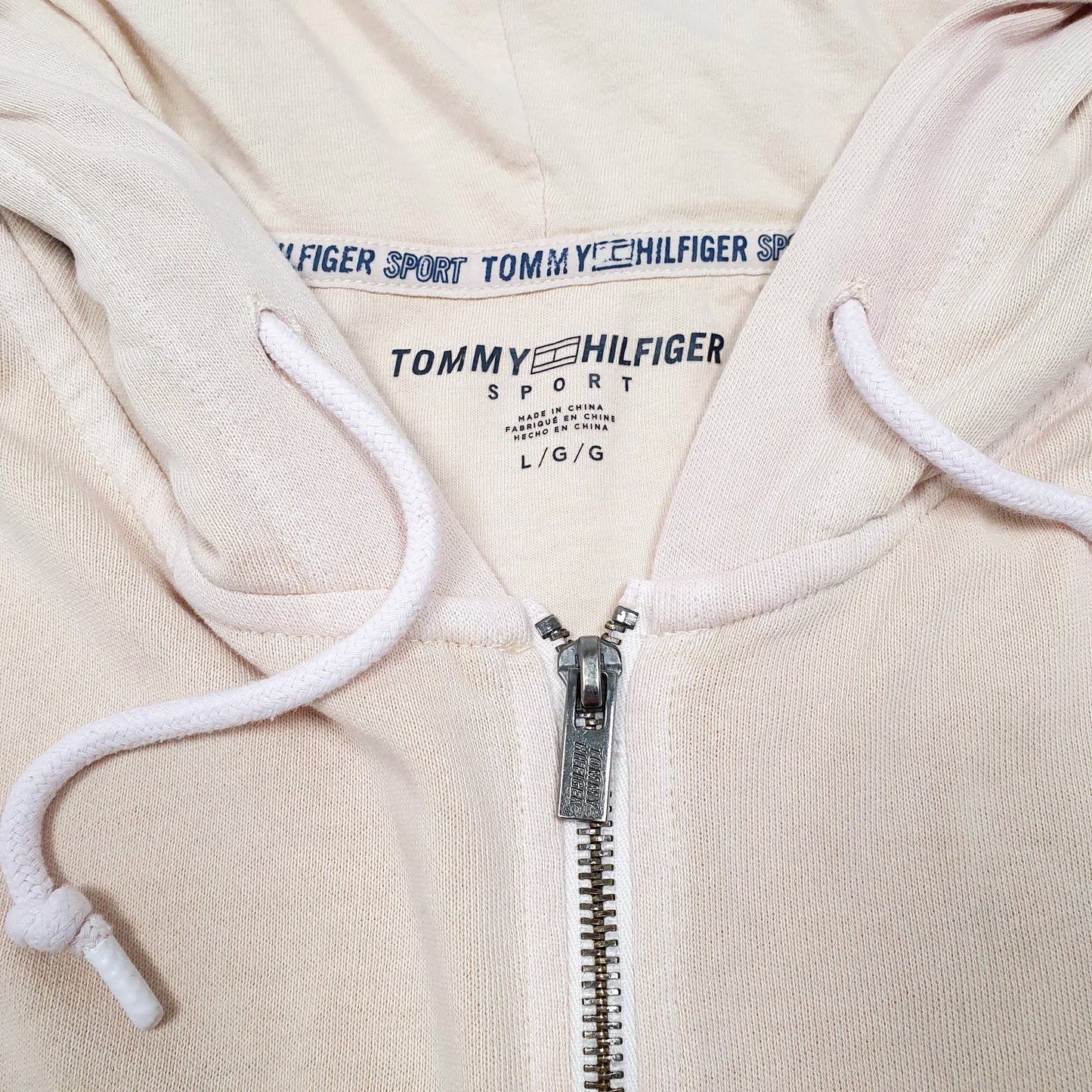 Womens Peach Tommy Hilfiger Sport Track Hoodie Crewneck Jumper
