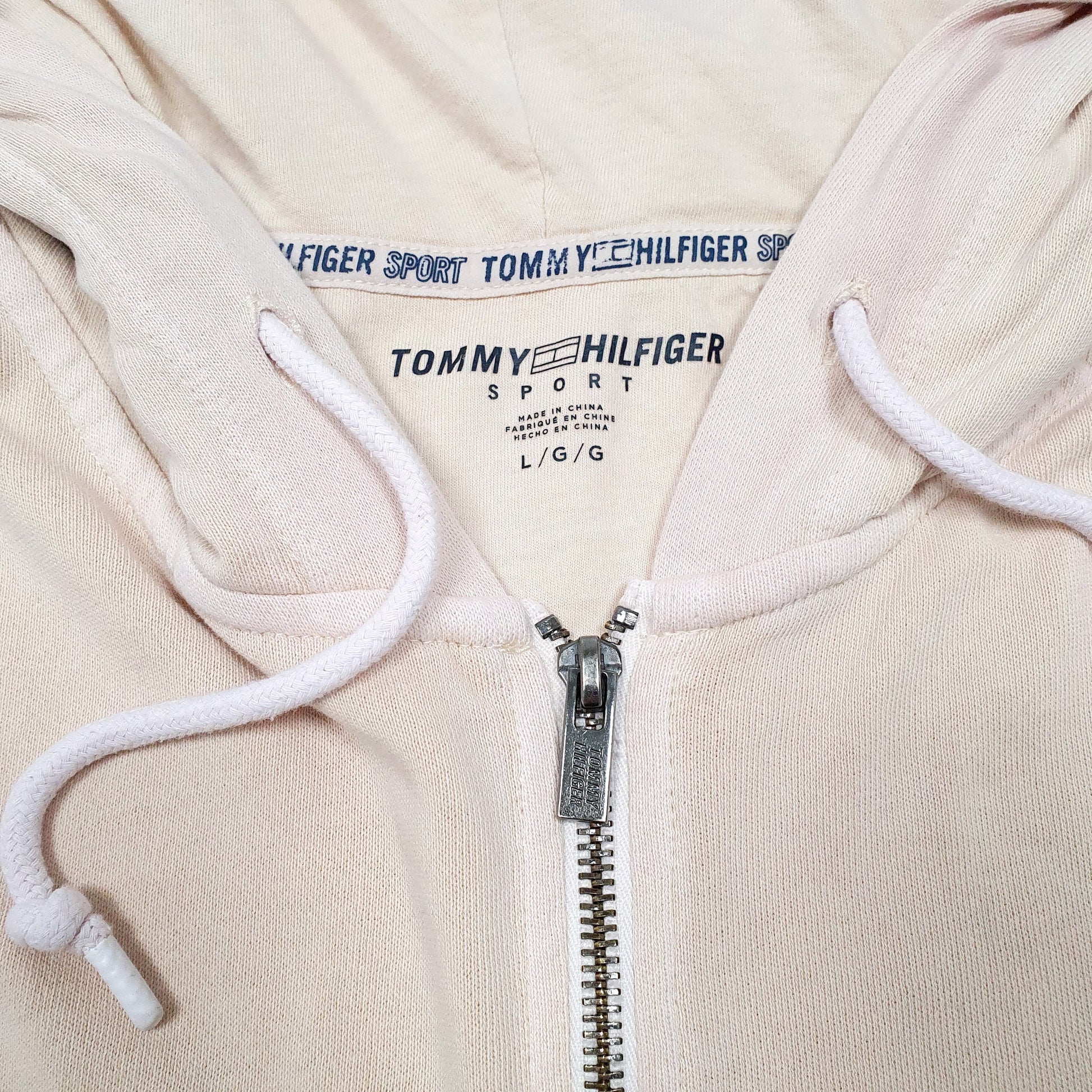 Womens Peach Tommy Hilfiger Sport Track Hoodie Crewneck Jumper
