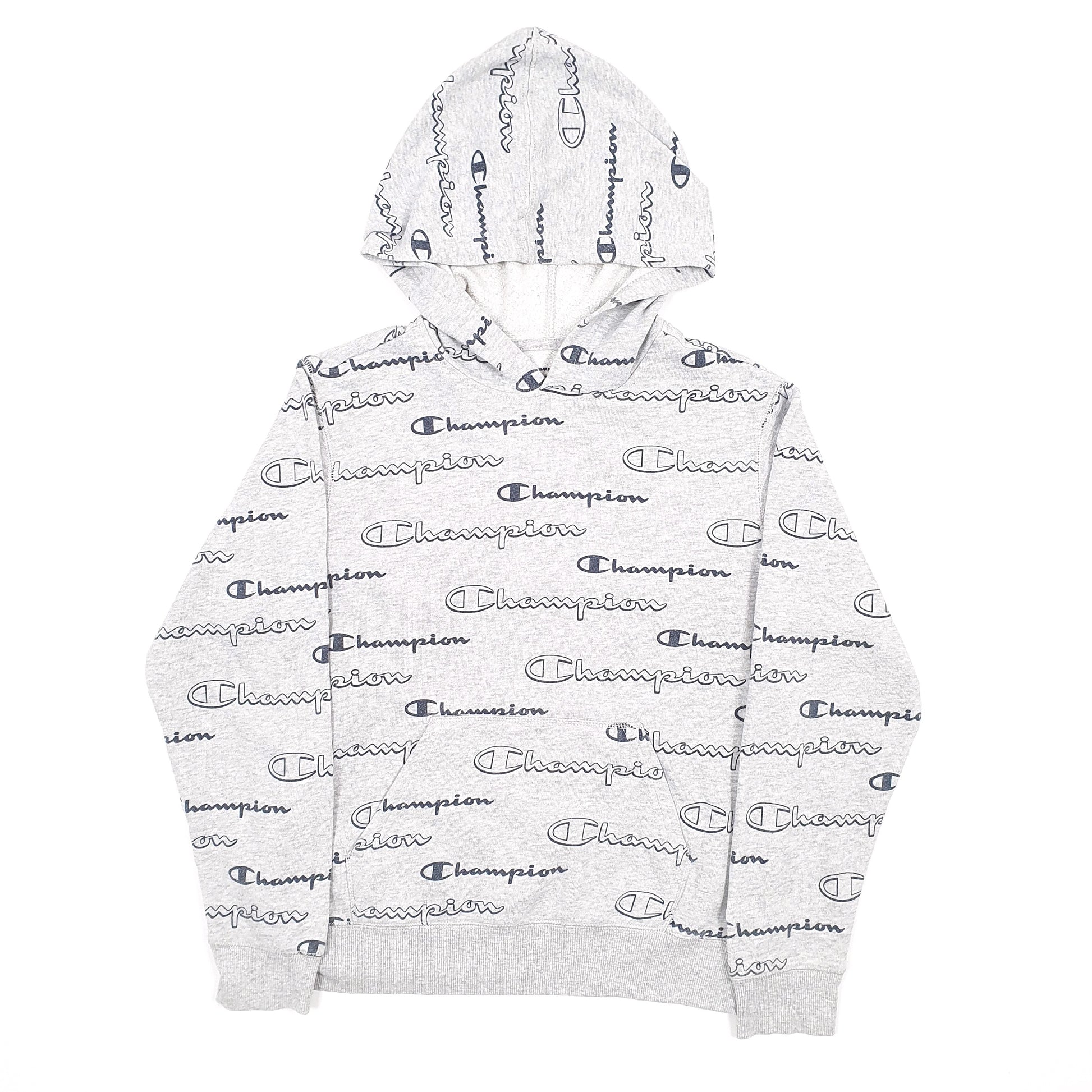 Champion Spellout Hoodie S Grey