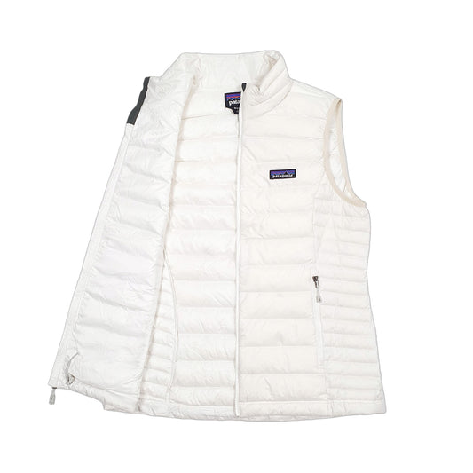 Womens White Patagonia Puffer Sweater Gilet Coat
