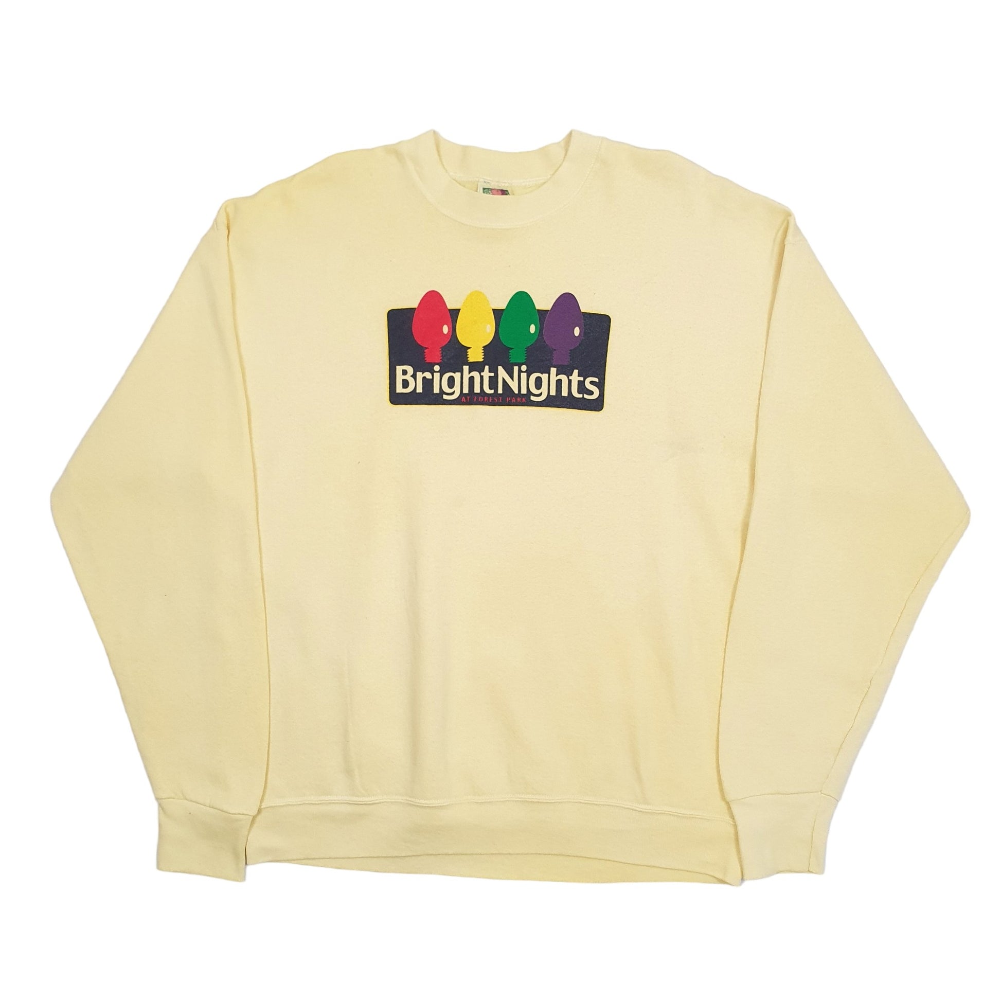 Fruit of the Loom 1990's Crewneck XL Yellow